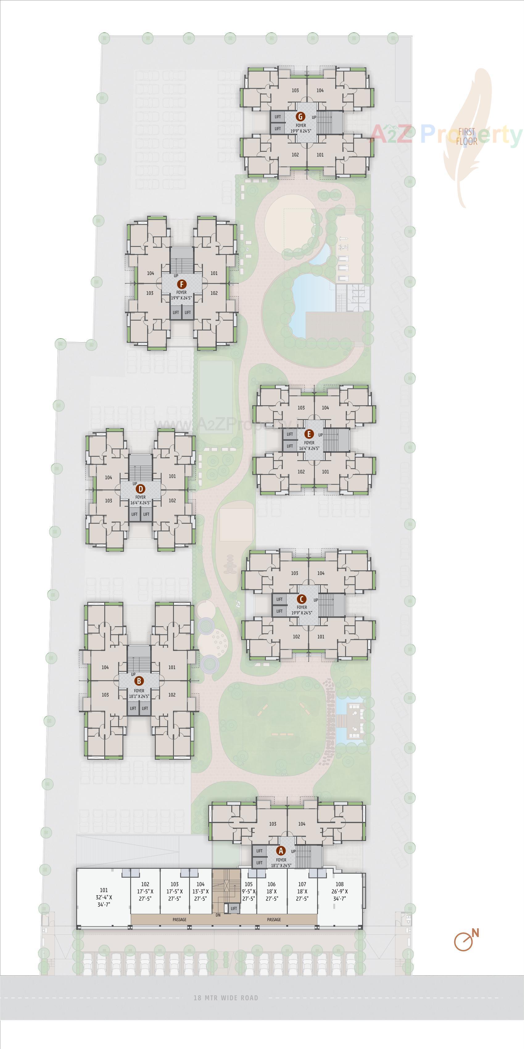 Layout of real estate project Seventh Bliss located at Jagatpur, Ahmedabad, Gujarat