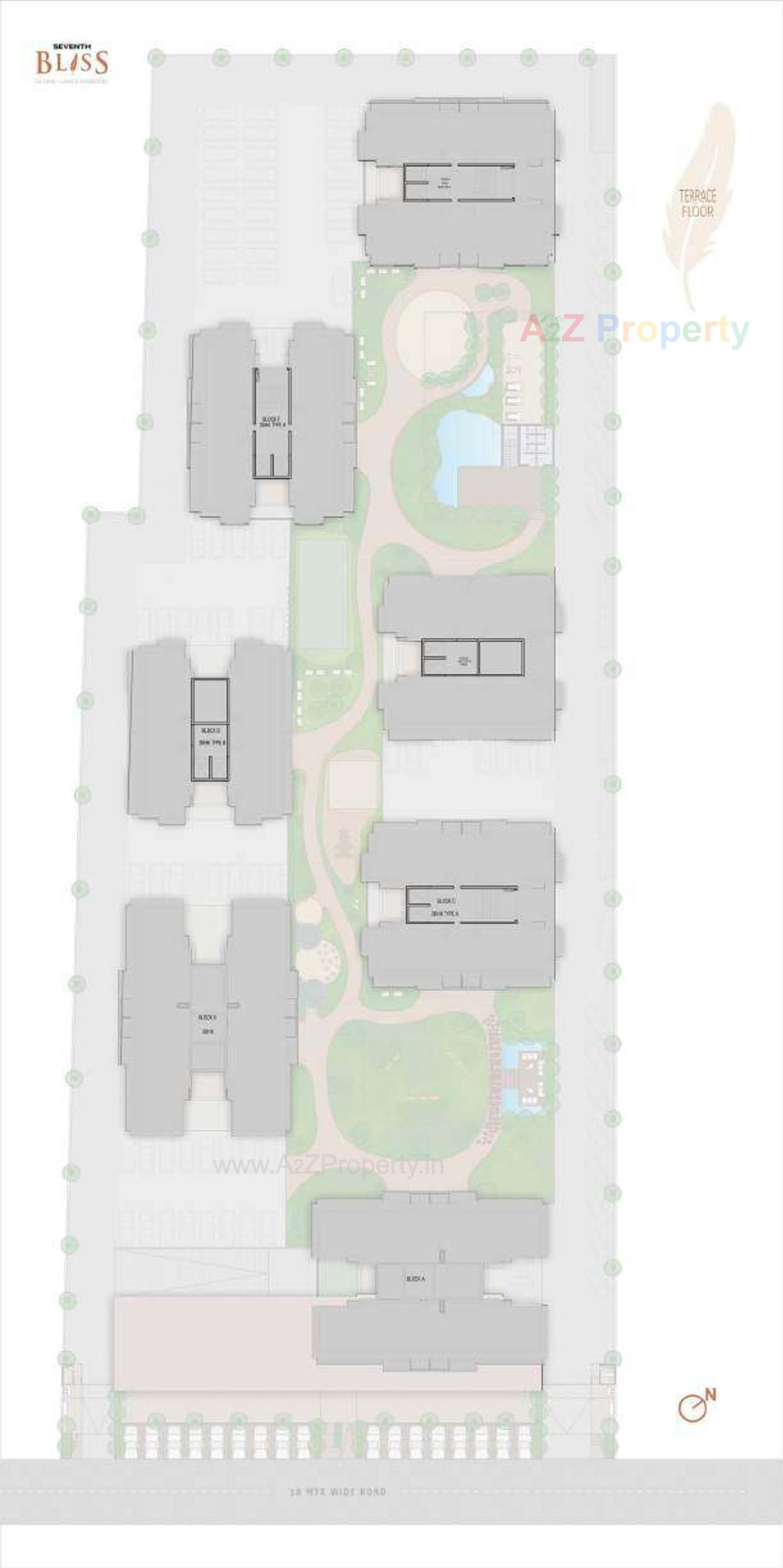 Layout of real estate project Seventh Bliss located at Jagatpur, Ahmedabad, Gujarat