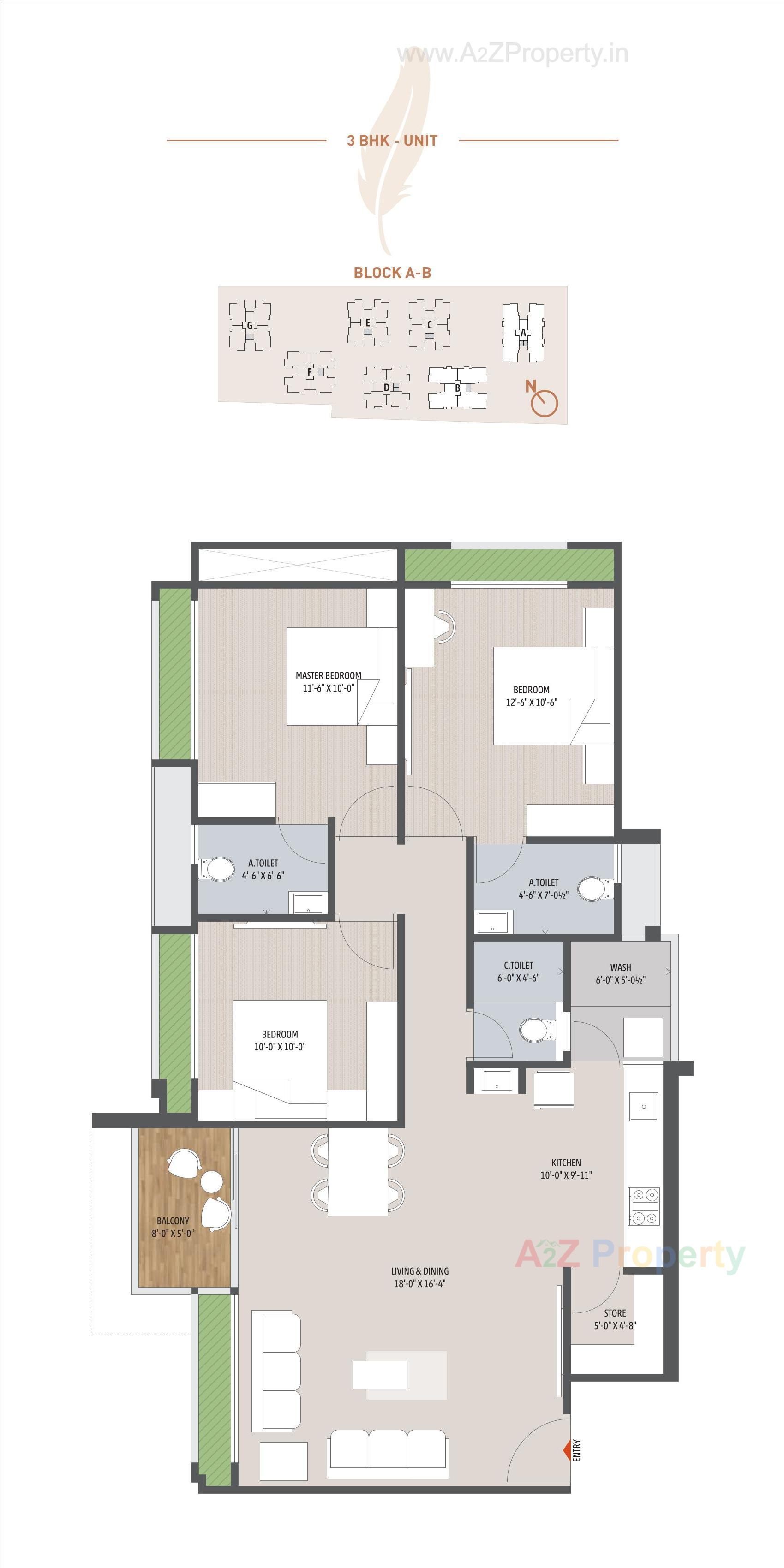 Layout of real estate project Seventh Bliss located at Jagatpur, Ahmedabad, Gujarat