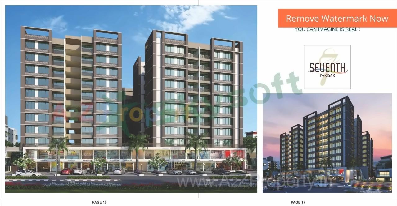 3D Elevation of real estate project Seventh Parisar located at Gota, Ahmedabad, Gujarat
