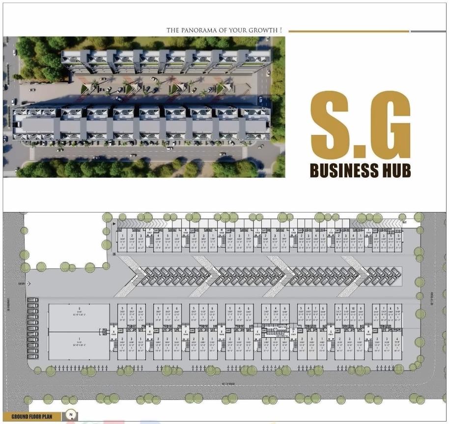 Layout of real estate project Sgbusinesshub located at Gota, Ahmedabad, Gujarat