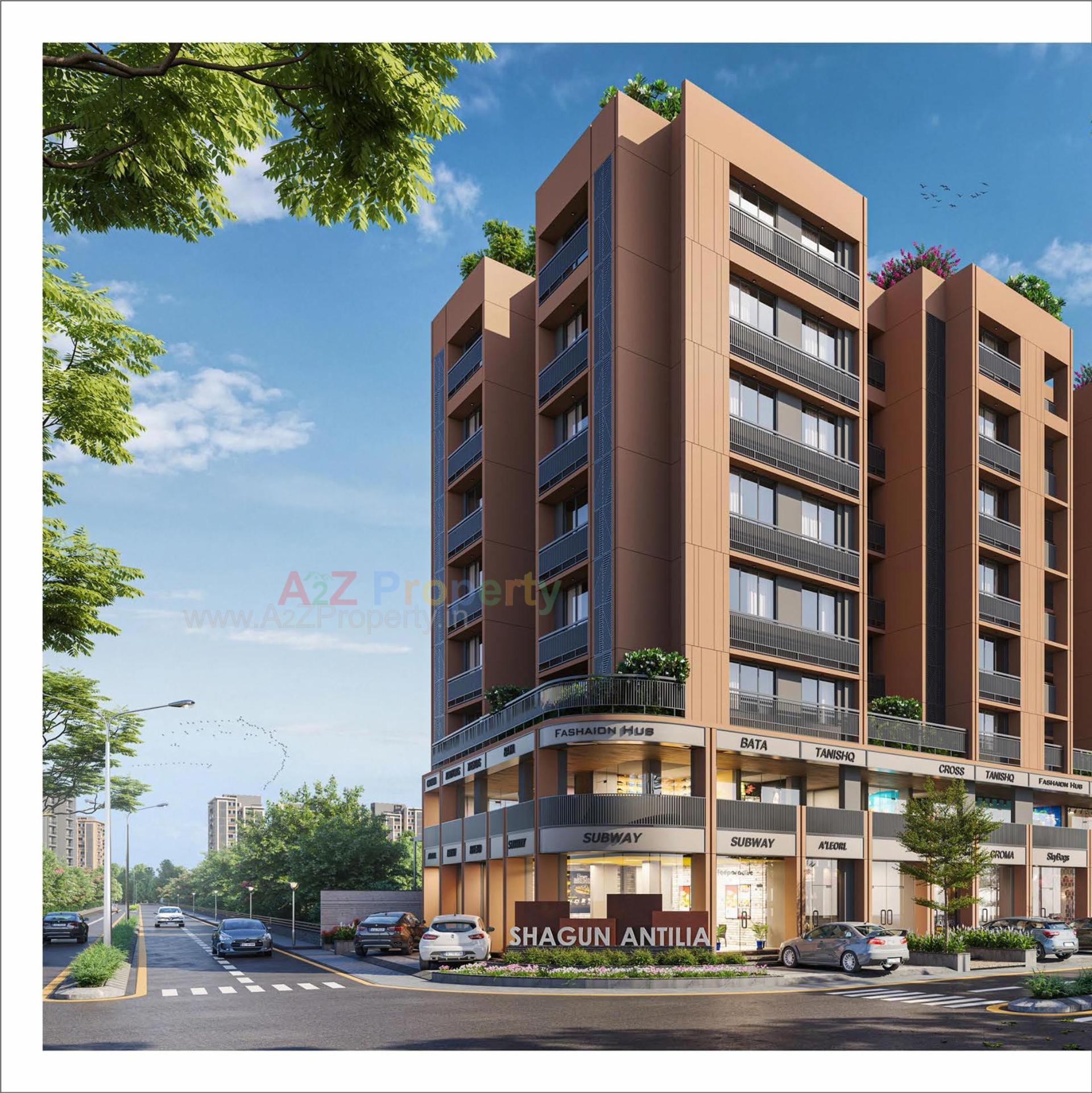 3D Elevation of real estate project Shagun Antilia located at Chandlodiya, Ahmedabad, Gujarat