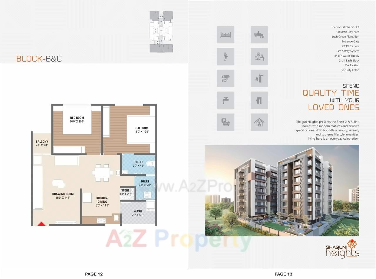 Layout of real estate project Shagun Heights located at Hanspura, Ahmedabad, Gujarat