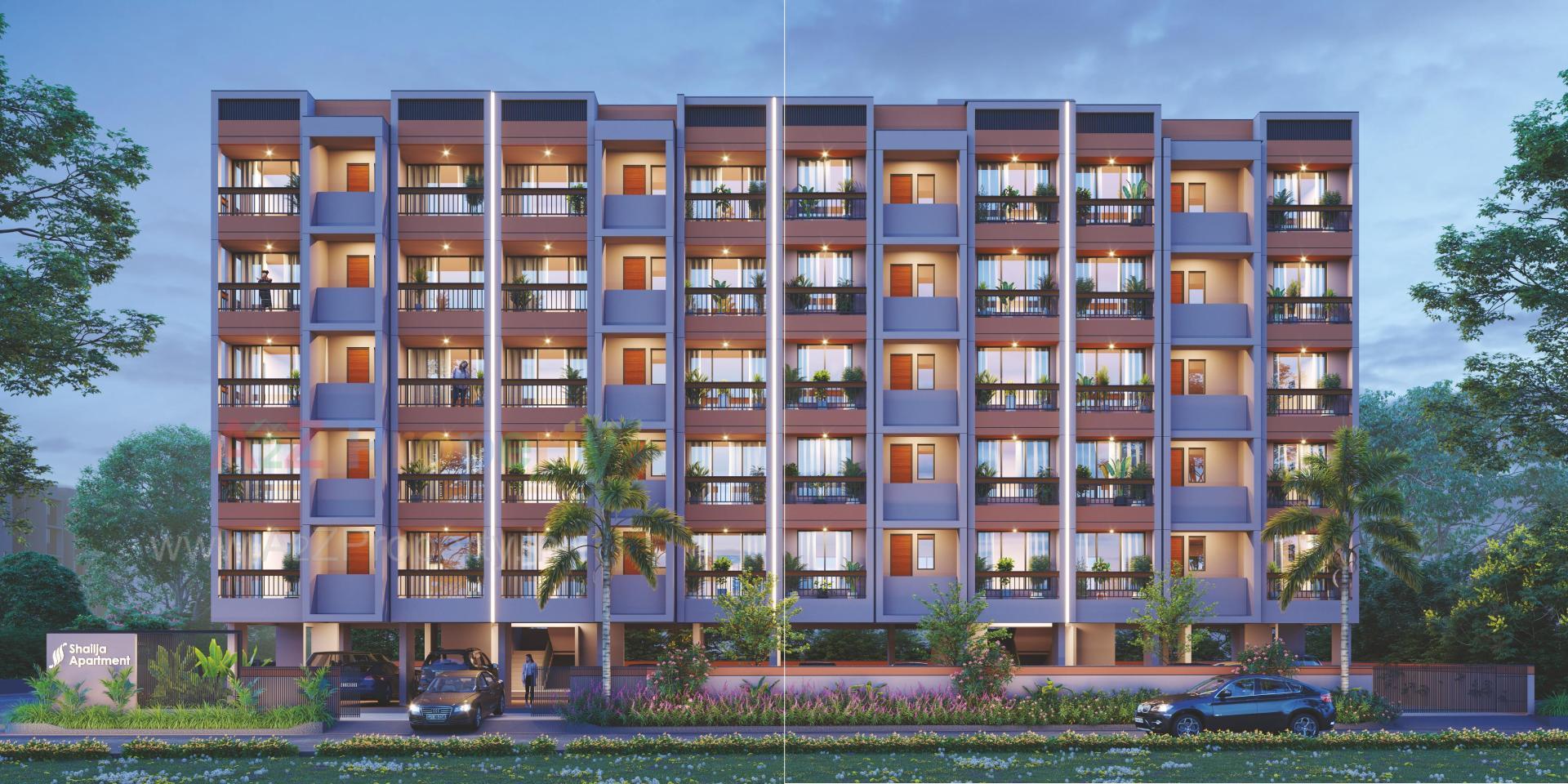 3D Elevation of real estate project Shailja Apartment located at Wadaj, Ahmedabad, Gujarat