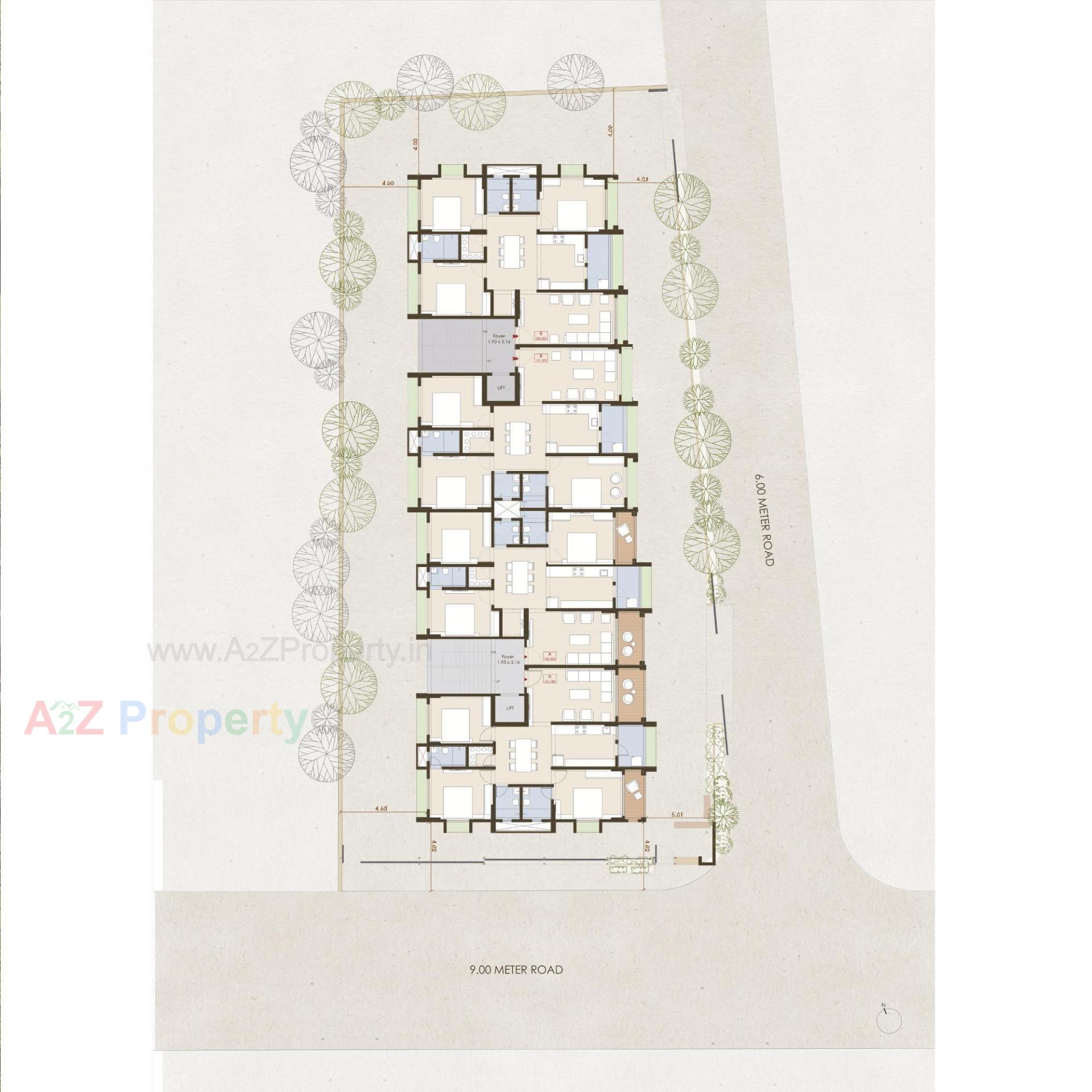 Layout of real estate project Shailja Apartment located at Wadaj, Ahmedabad, Gujarat