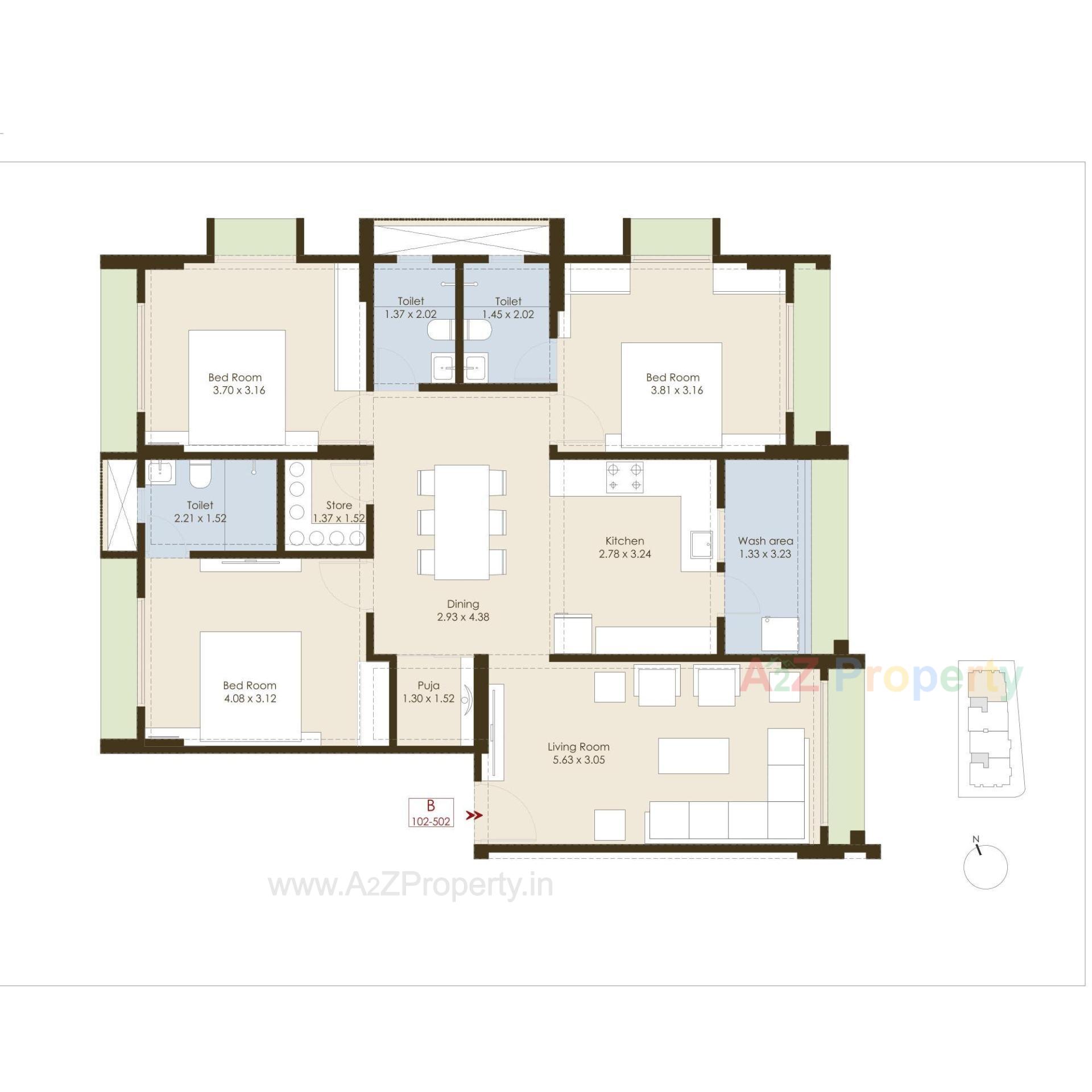 Layout of real estate project Shailja Apartment located at Wadaj, Ahmedabad, Gujarat