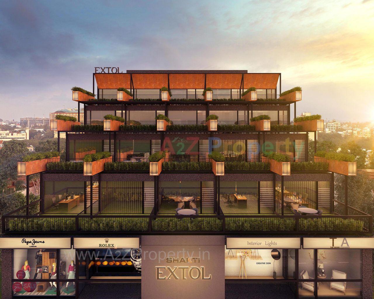 Front View_edit Scaled of real estate project Shakti Extol located at Thaltej, Ahmedabad, Gujarat