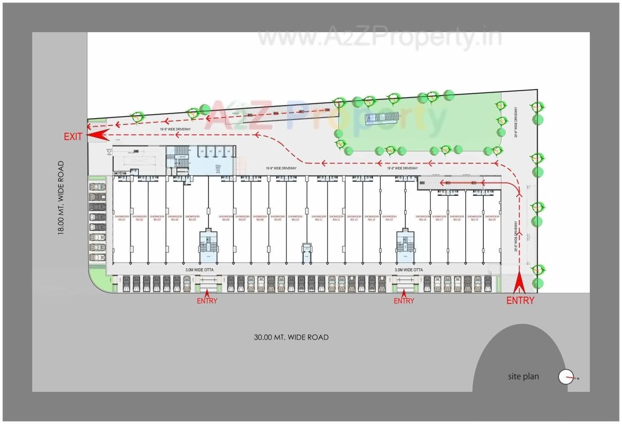 Layout of real estate project Shaligram Corporates located at Makarba, Ahmedabad, Gujarat