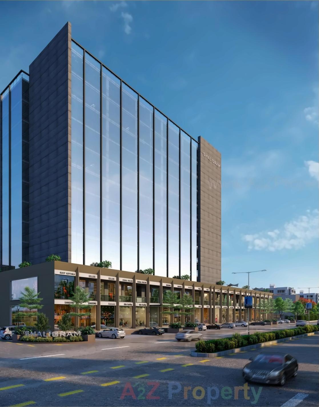 3D Elevation of real estate project Shaligram Corporates located at Makarba, Ahmedabad, Gujarat