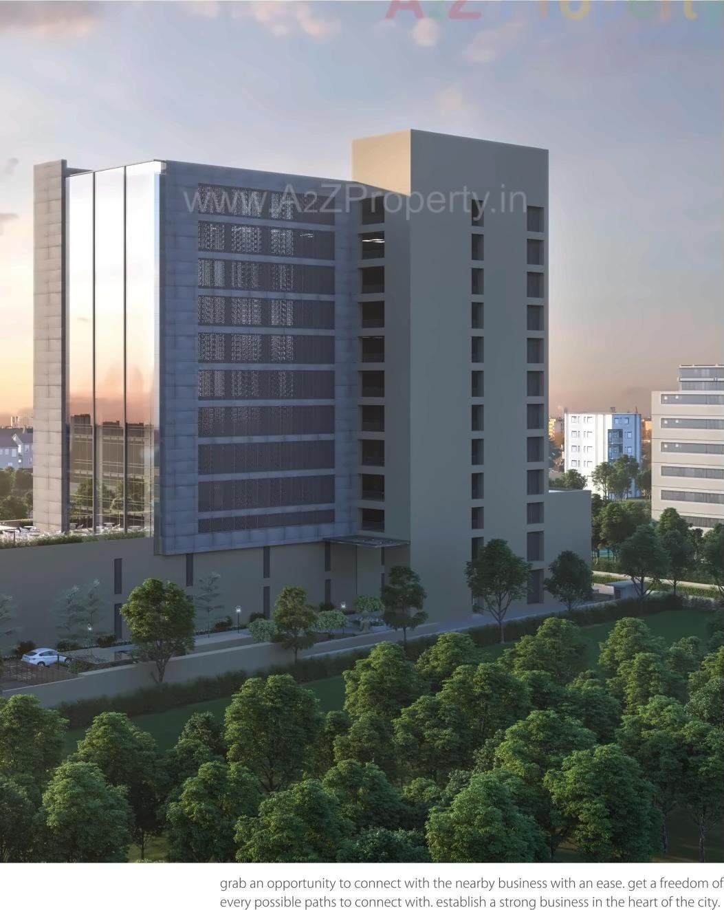 3D Elevation of real estate project Shaligram Corporates located at Makarba, Ahmedabad, Gujarat