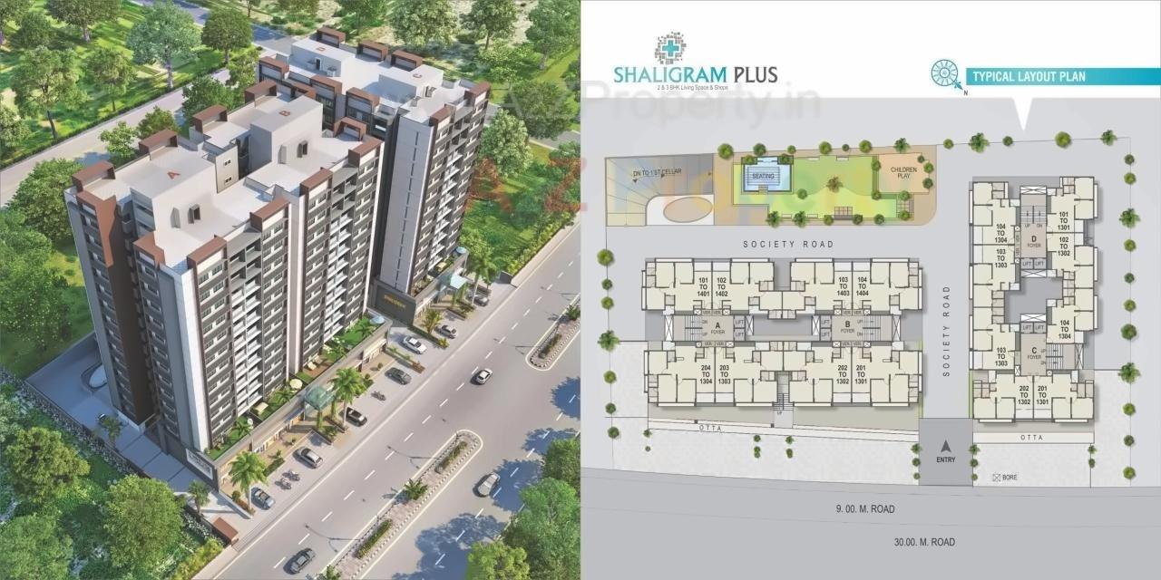 Layout of real estate project Shaligram Plus located at Chandlodiya, Ahmedabad, Gujarat