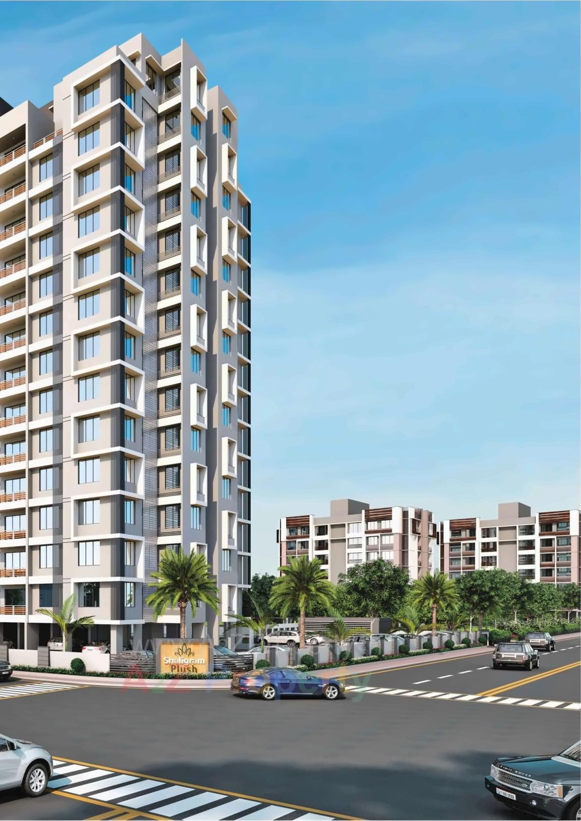 3D Elevation of real estate project Shaligram Plush located at Thaltej, Ahmedabad, Gujarat