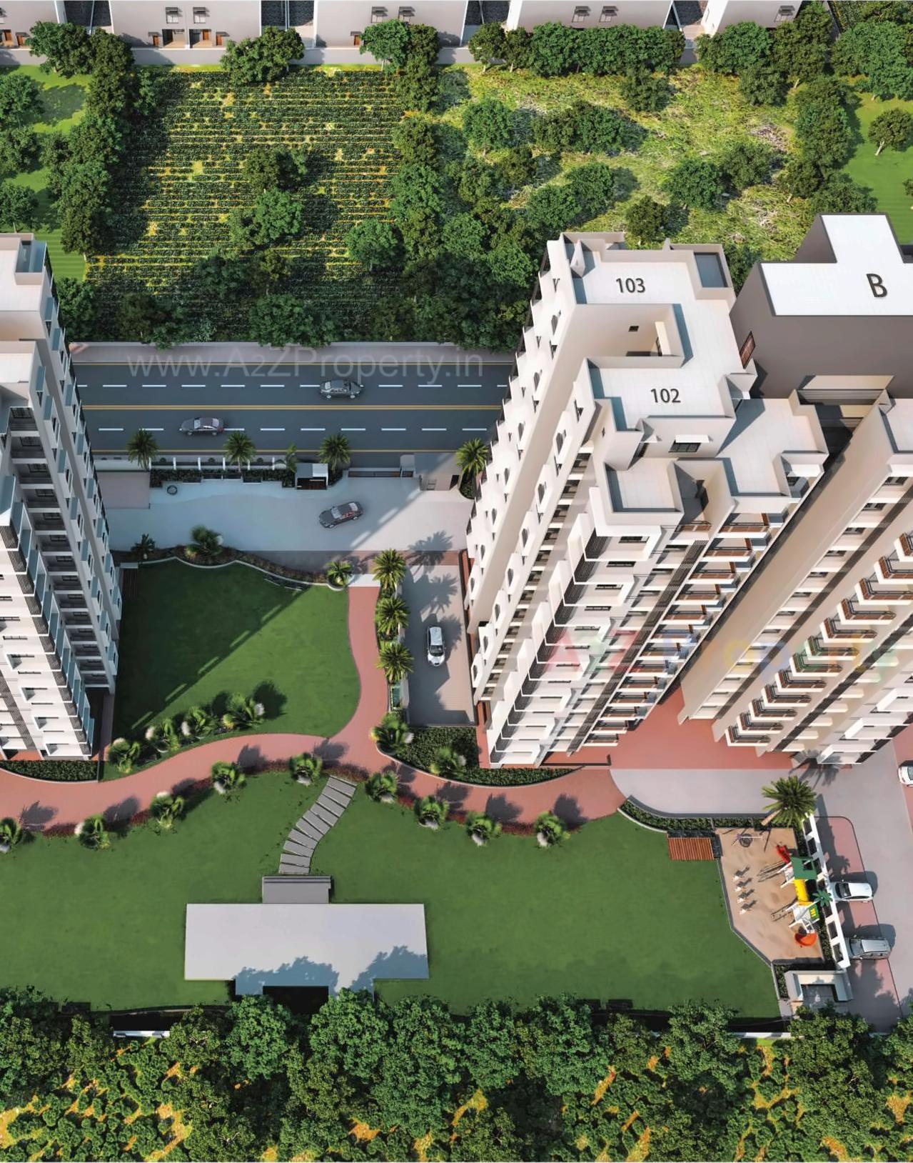 3D Elevation of real estate project Shaligram Plush located at Thaltej, Ahmedabad, Gujarat