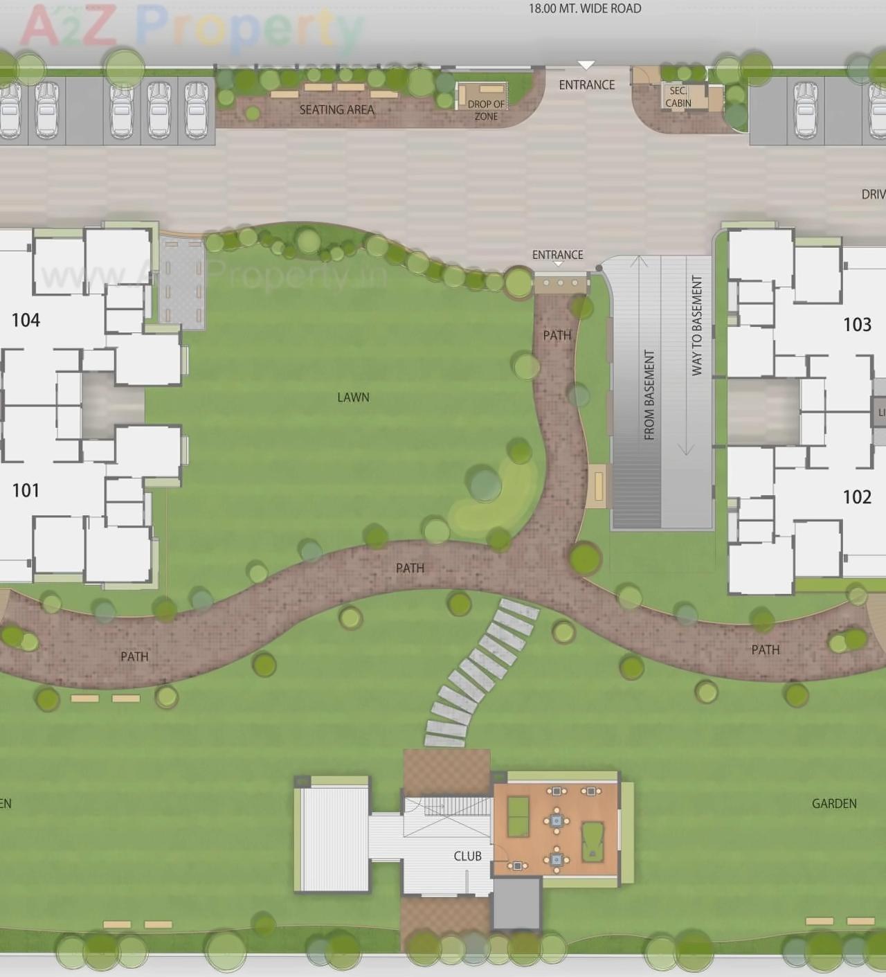 Layout of real estate project Shaligram Plush located at Thaltej, Ahmedabad, Gujarat