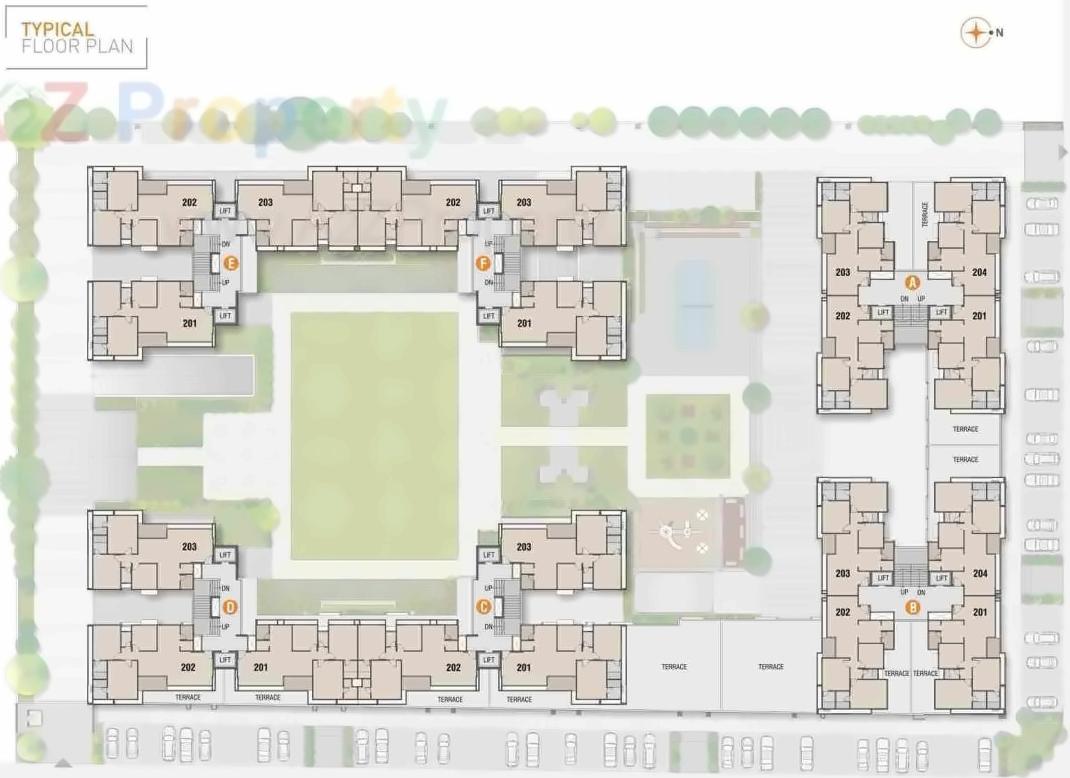 Layout of real estate project Shaligram Square located at Gota, Ahmedabad, Gujarat