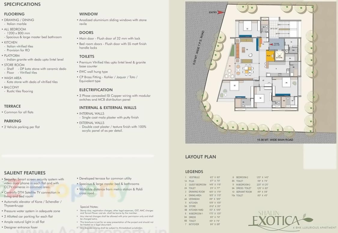 Layout of real estate project Shalin Exotica located at Paldi, Ahmedabad, Gujarat