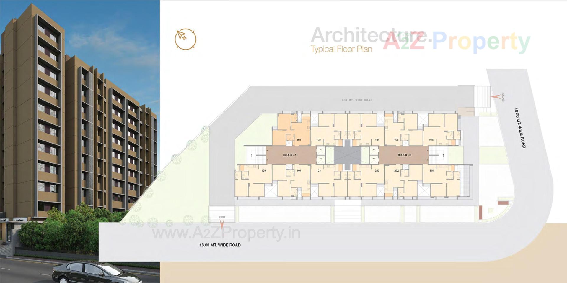 Layout of real estate project Shalin Heights located at Vinzol, Ahmedabad, Gujarat