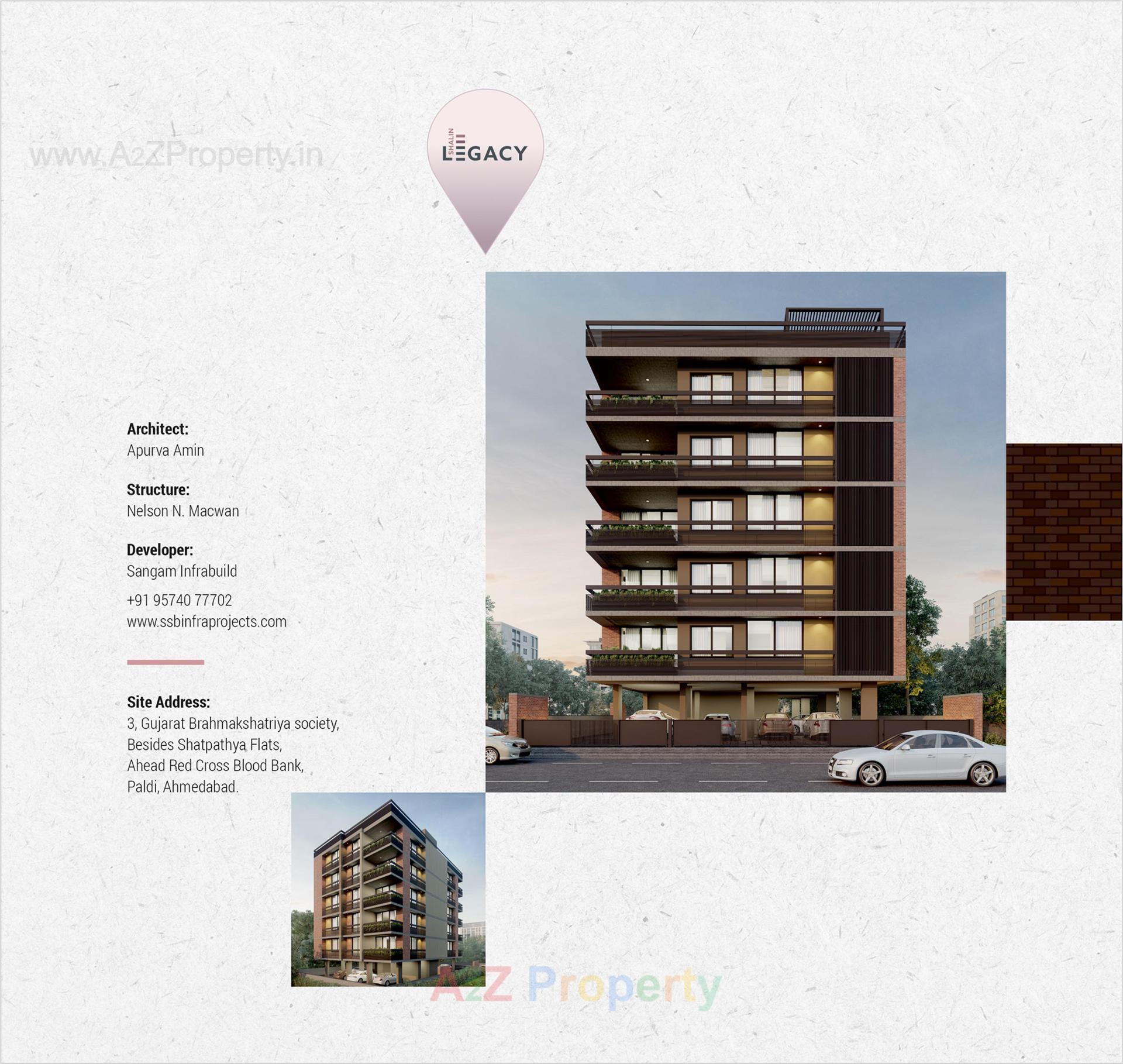 3D Elevation of real estate project Shalin Legacy located at Paldi, Ahmedabad, Gujarat