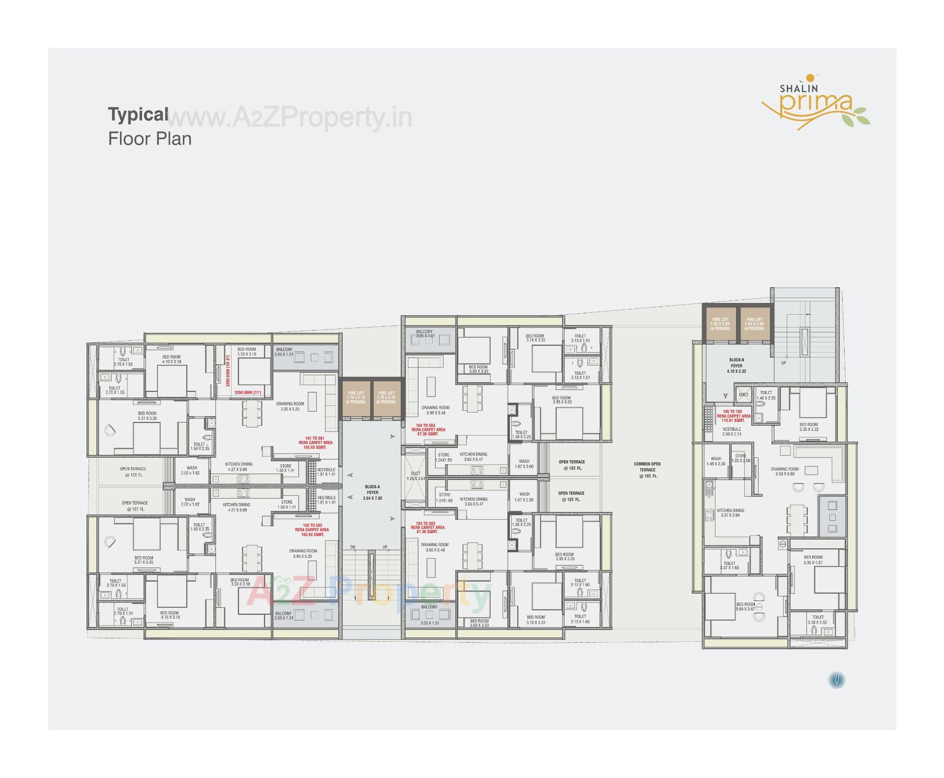 Layout of real estate project Shalin Prima located at Paldi, Ahmedabad, Gujarat