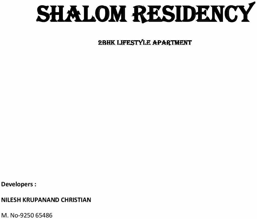  of real estate project Shalom Residency located at Vejalpur, Ahmedabad, Gujarat