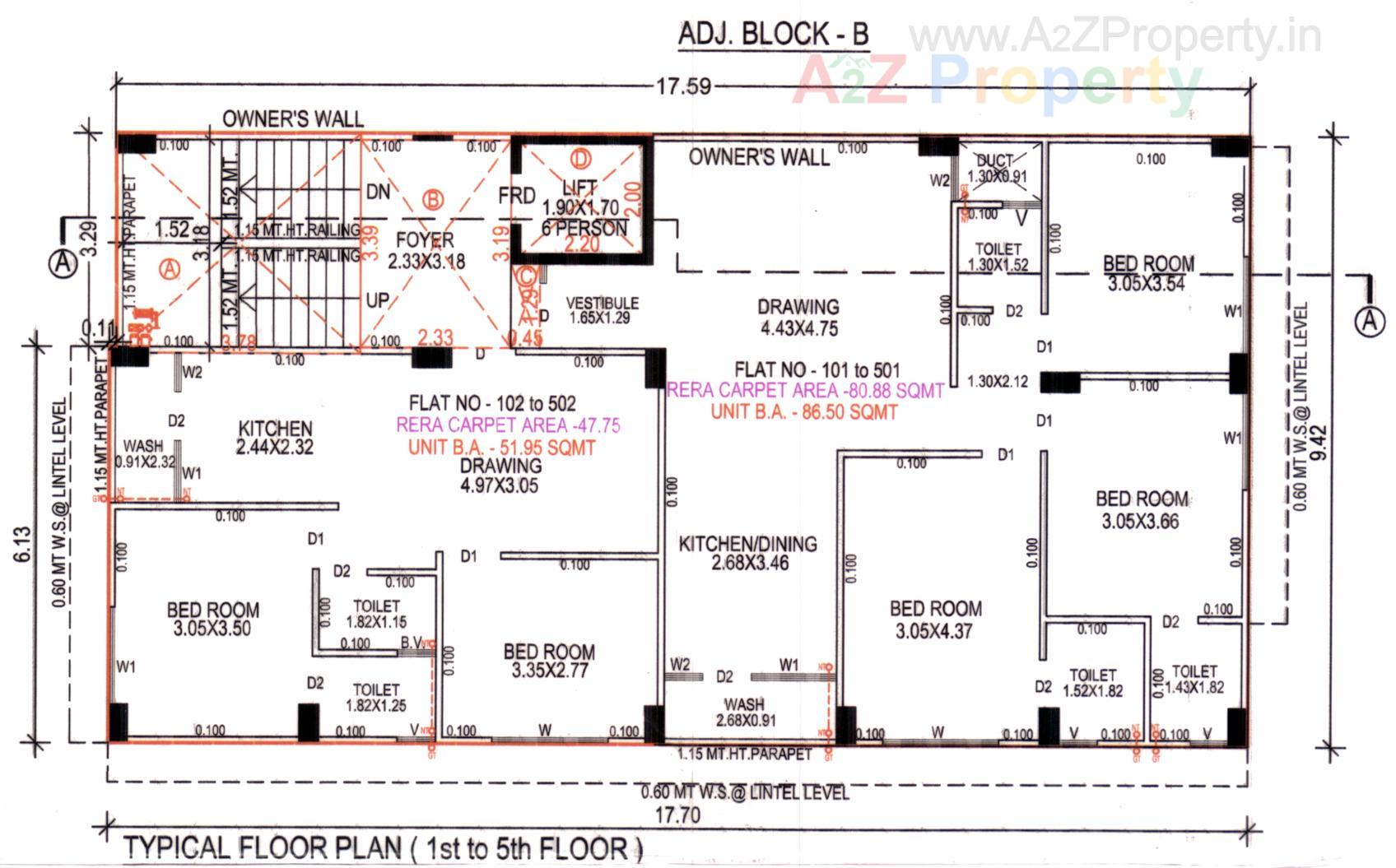 Layout of real estate project Shanti Avenue located at Paldi, Ahmedabad, Gujarat