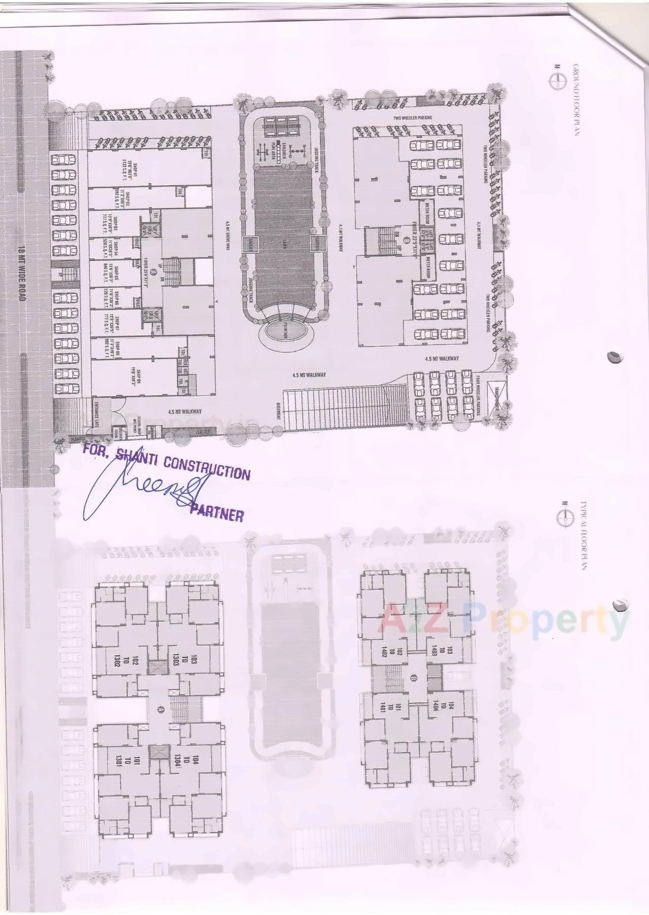 Layout of real estate project Shantikunj Bliss located at Sola, Ahmedabad, Gujarat