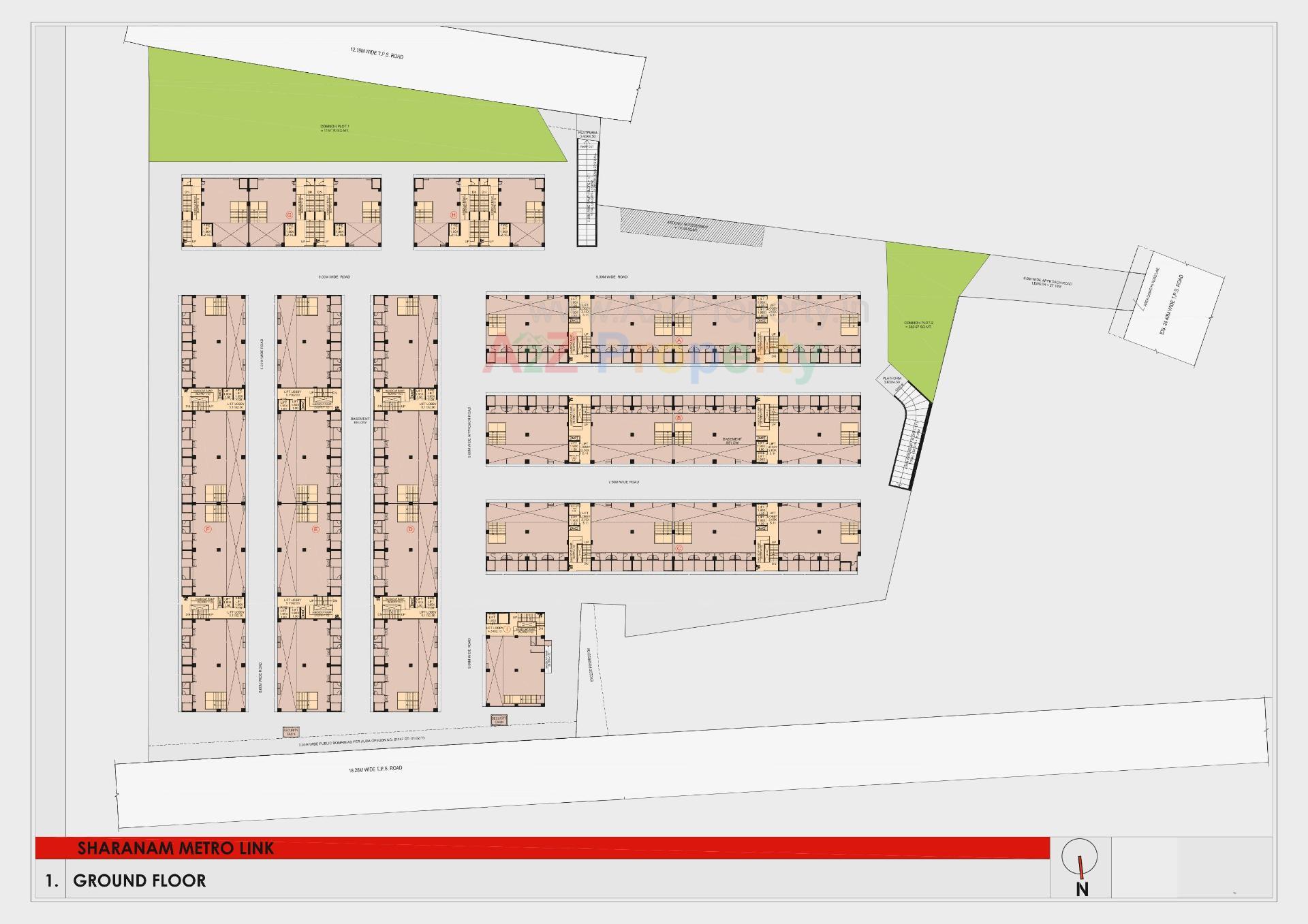 Layout of real estate project Sharanam Metrolinks located at Rakhiyal, Ahmedabad, Gujarat