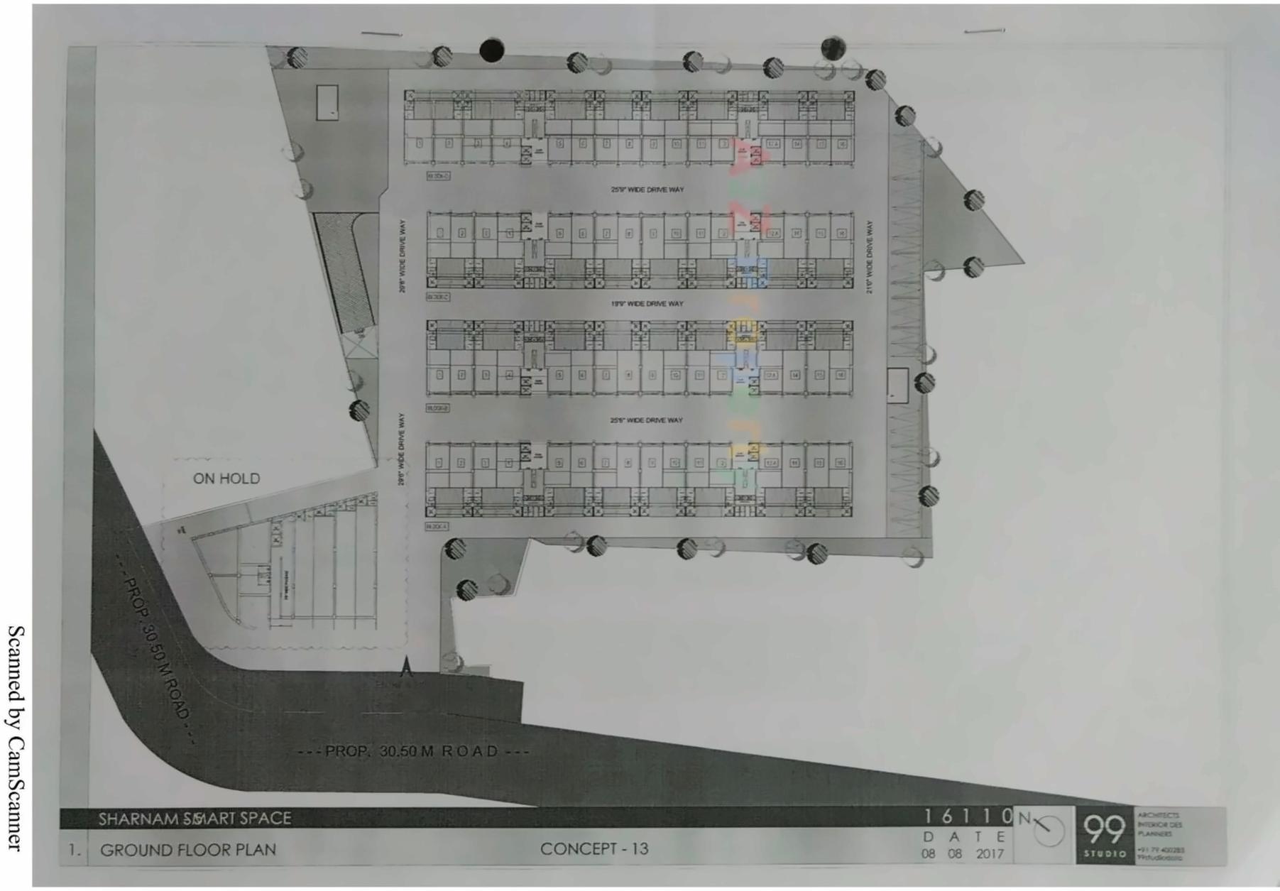 Layout of real estate project Sharanam Smart Space located at Mithipur, Ahmedabad, Gujarat