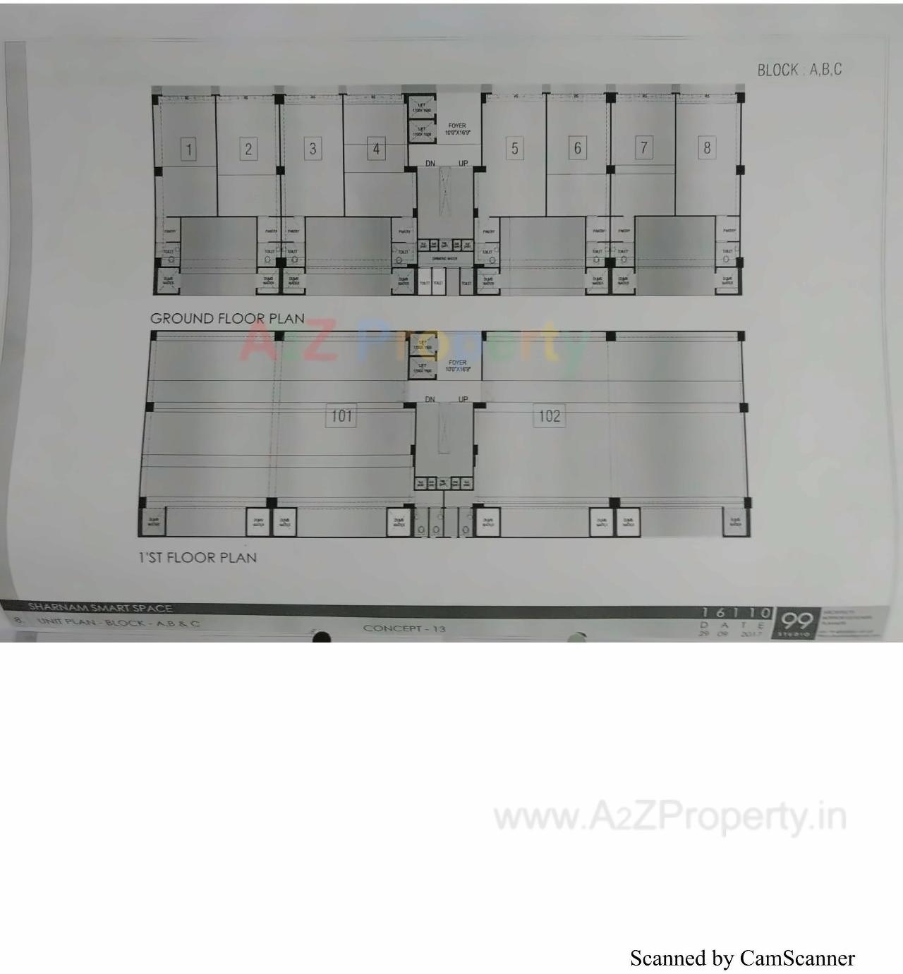 Layout of real estate project Sharanam Smart Space located at Mithipur, Ahmedabad, Gujarat