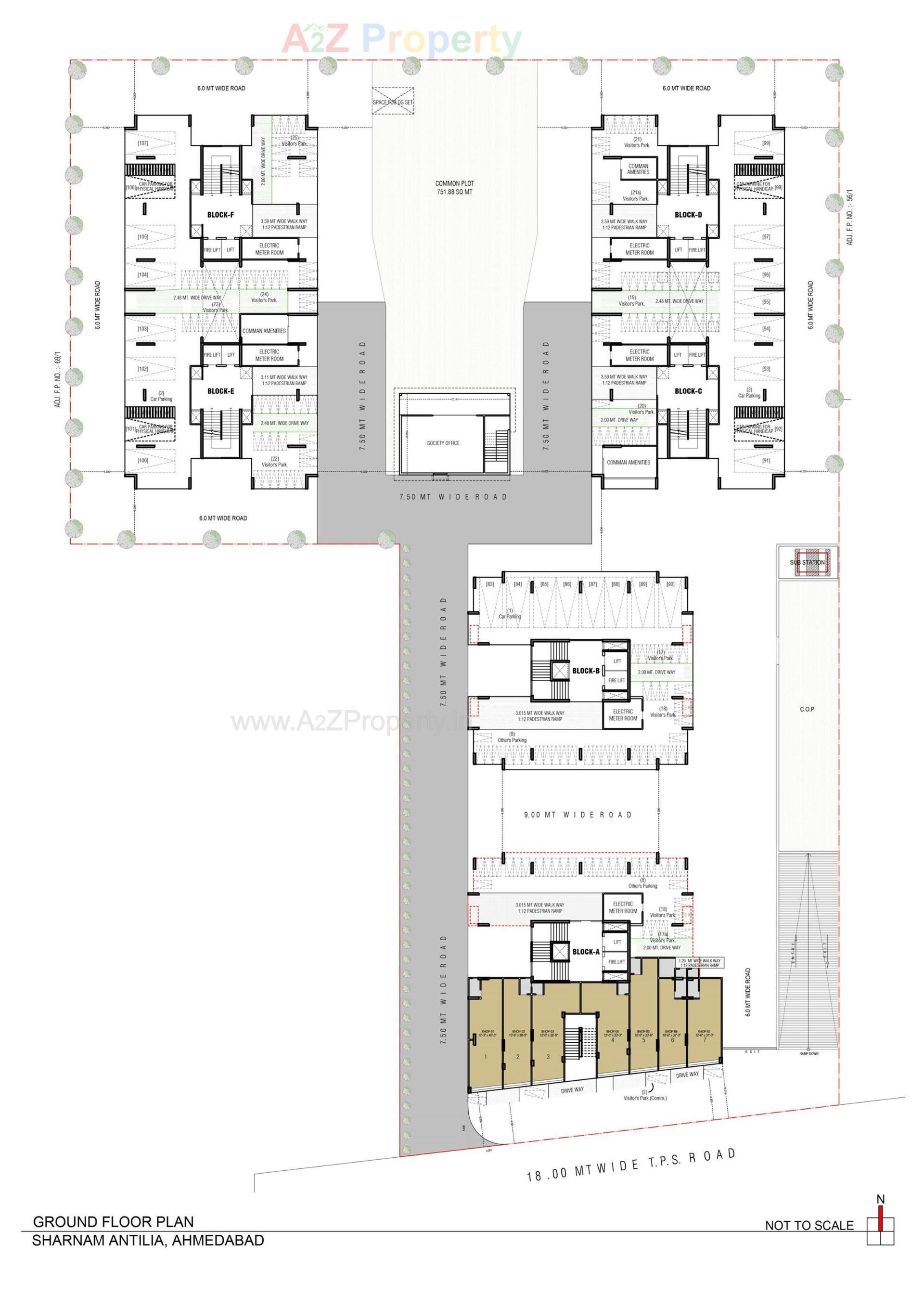 Layout of real estate project Sharnam Antlia located at Ramol, Ahmedabad, Gujarat