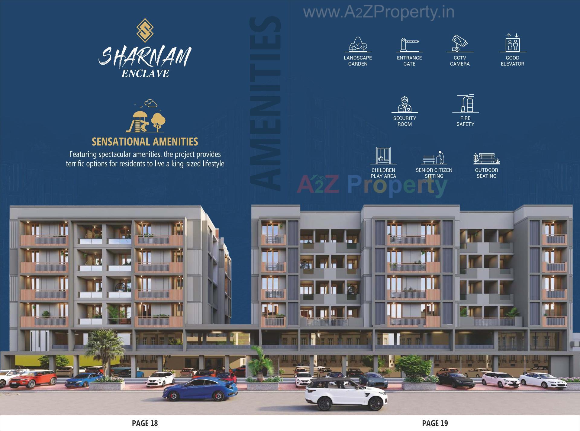 3D Elevation of real estate project Sharnam Enclave located at Hansalpur, Ahmedabad, Gujarat