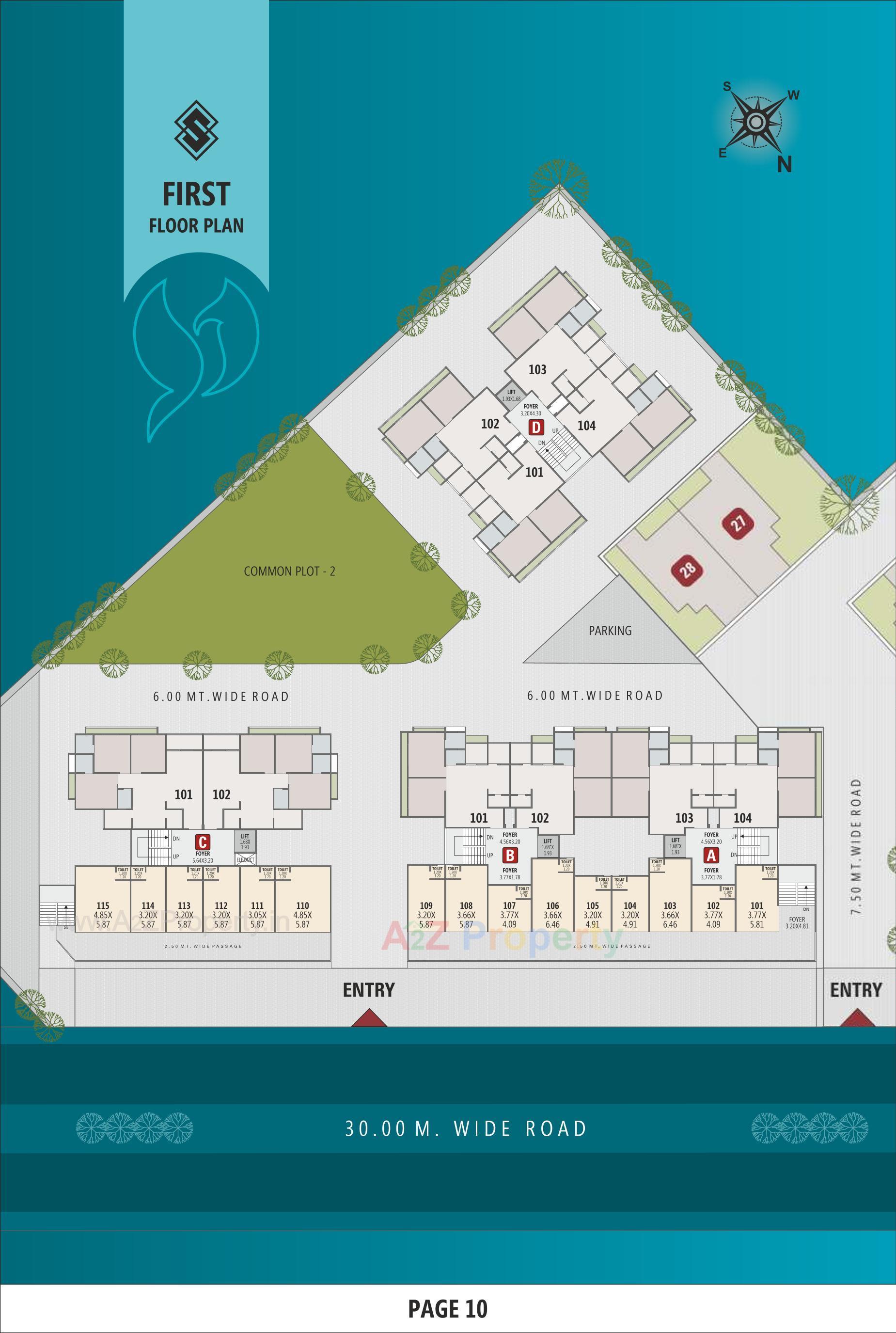 Layout of real estate project Sharnam Enclave located at Hansalpur, Ahmedabad, Gujarat