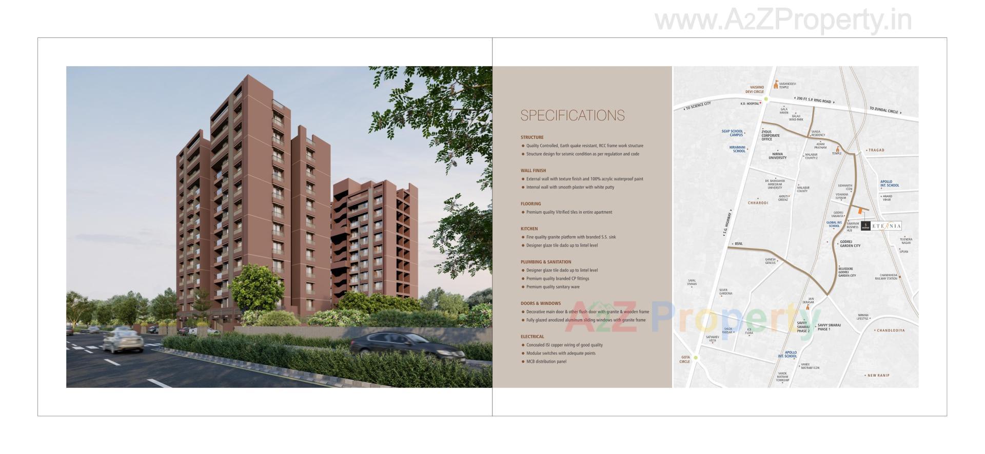 3D Elevation of real estate project Shashvat Eternia located at Traghad, Ahmedabad, Gujarat