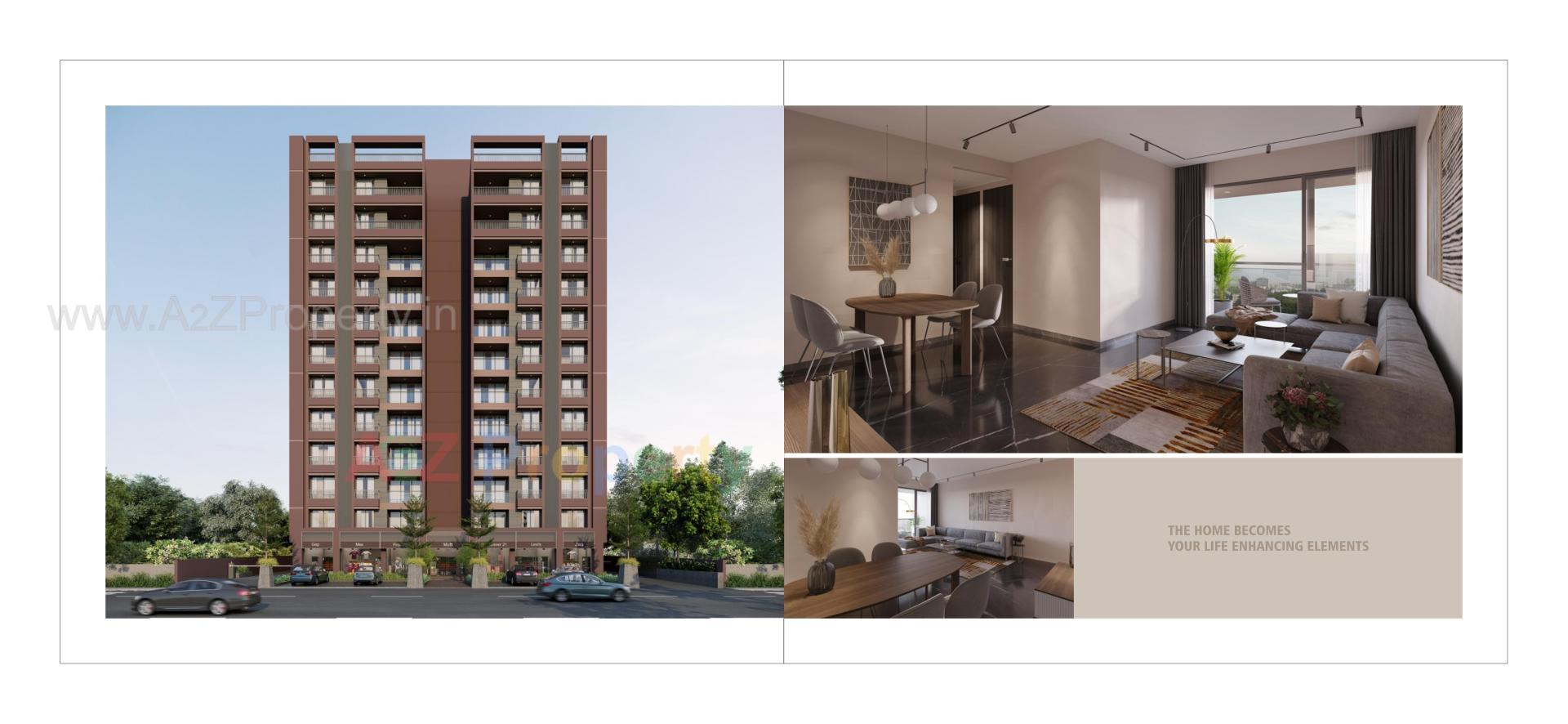 3D Elevation of real estate project Shashvat Eternia located at Traghad, Ahmedabad, Gujarat