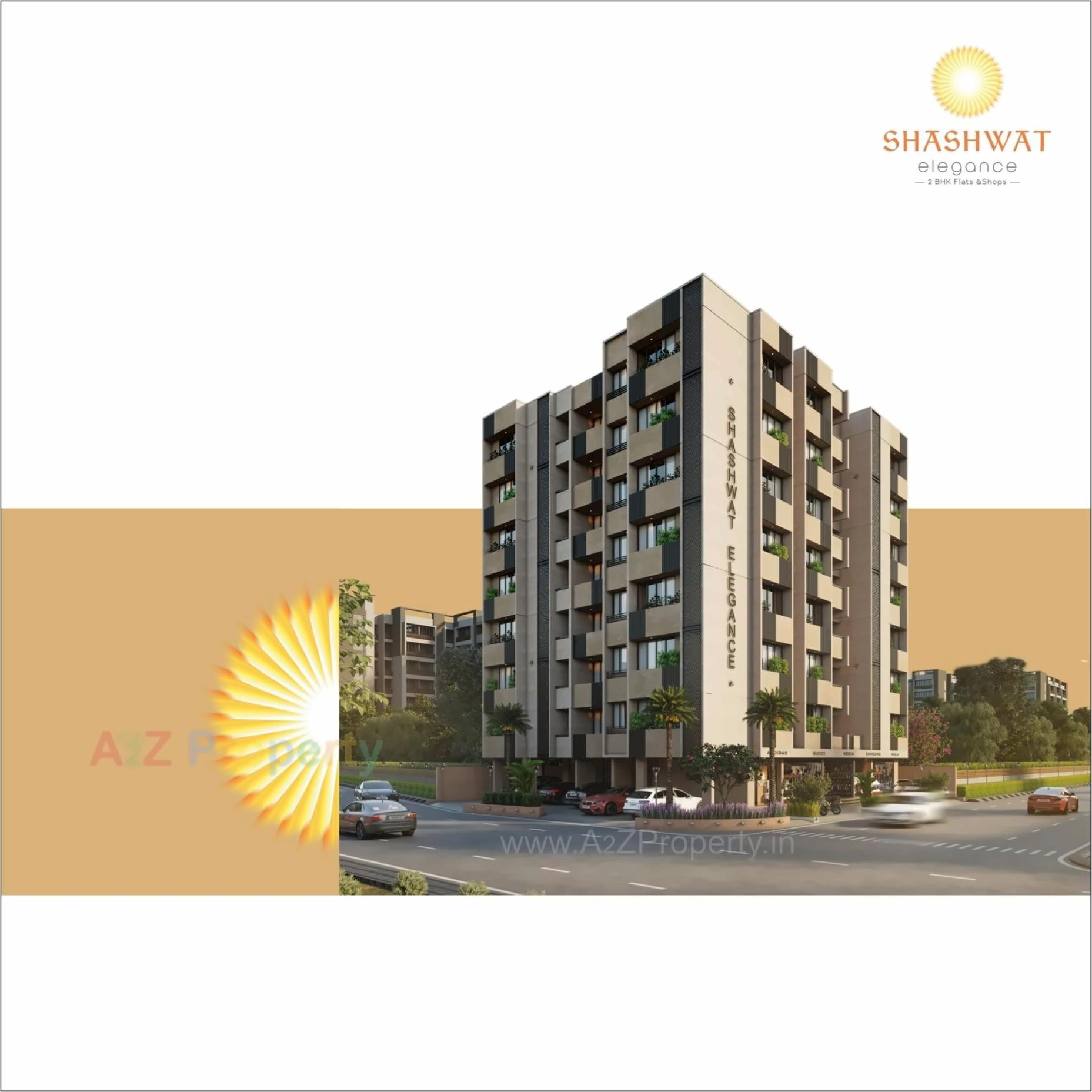 3D Elevation of real estate project Shashwat Elegance located at Sabarmati, Ahmedabad, Gujarat