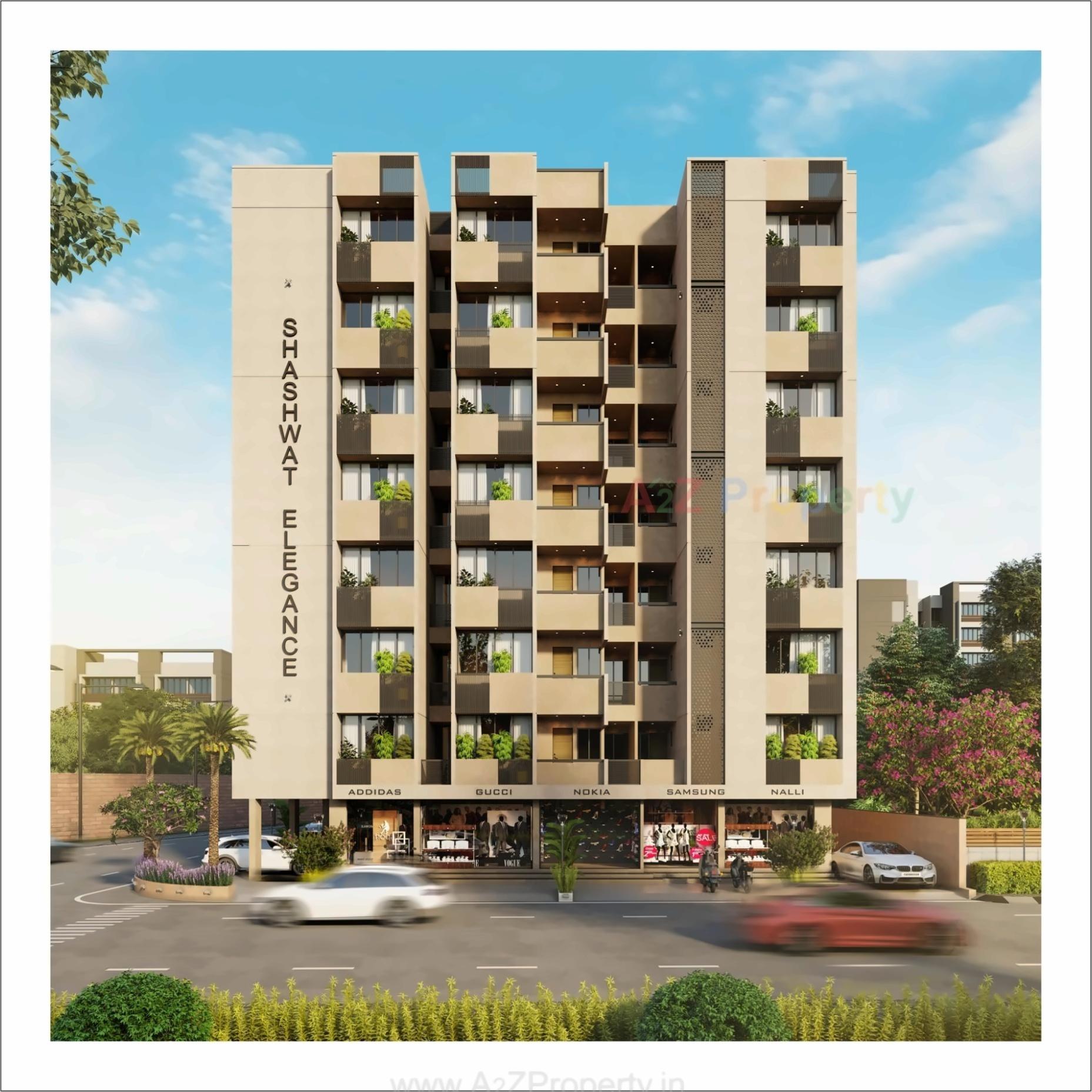 3D Elevation of real estate project Shashwat Elegance located at Sabarmati, Ahmedabad, Gujarat