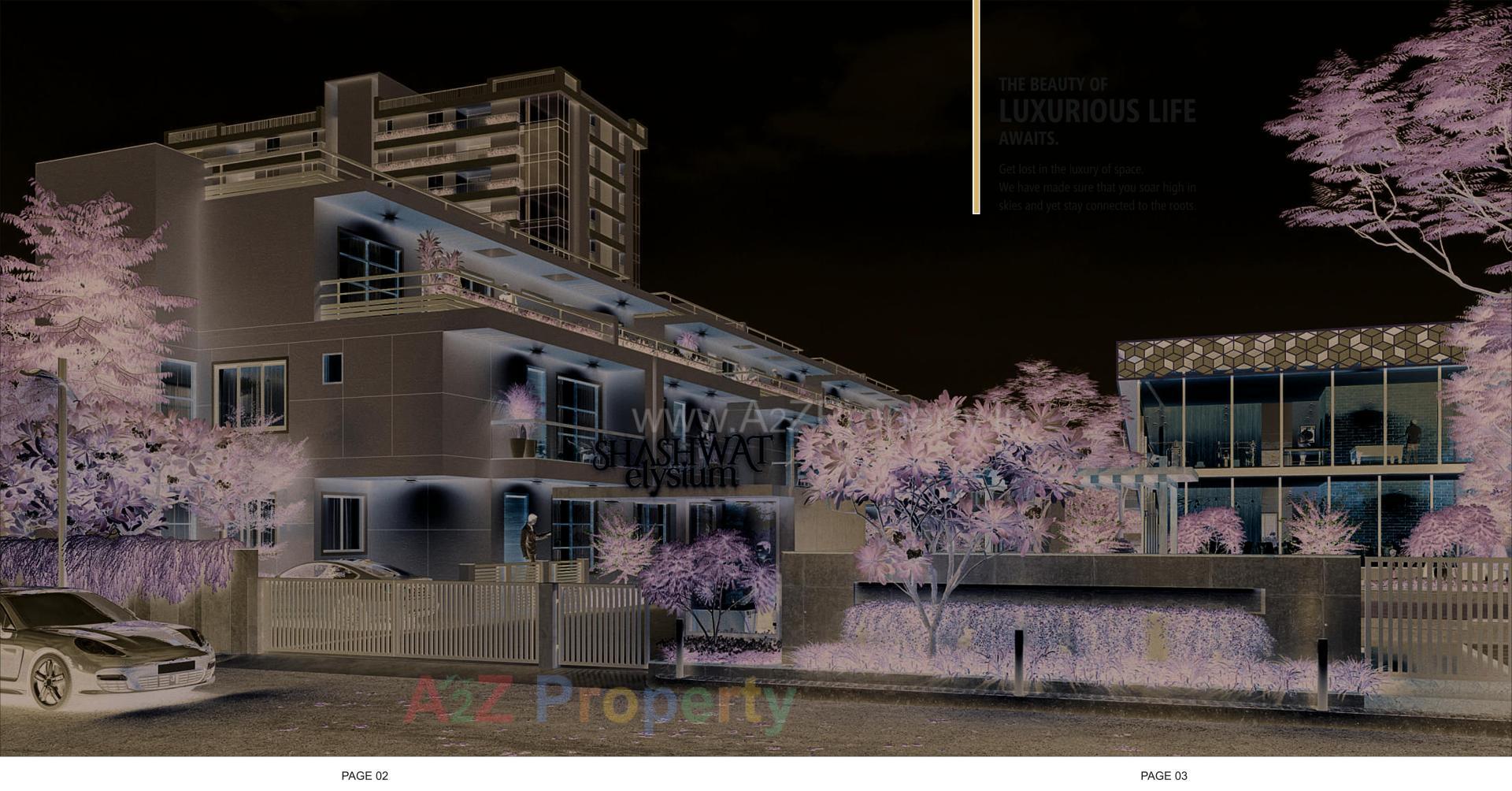 3D Elevation of real estate project Shashwat Elysium located at Chandkheda, Ahmedabad, Gujarat