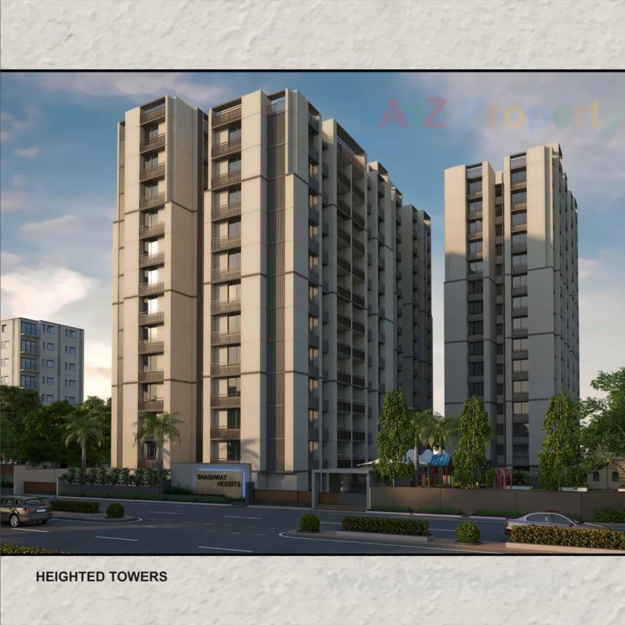 3D Elevation of real estate project Shashwat Heights located at Ahmedabad, Ahmedabad, Gujarat