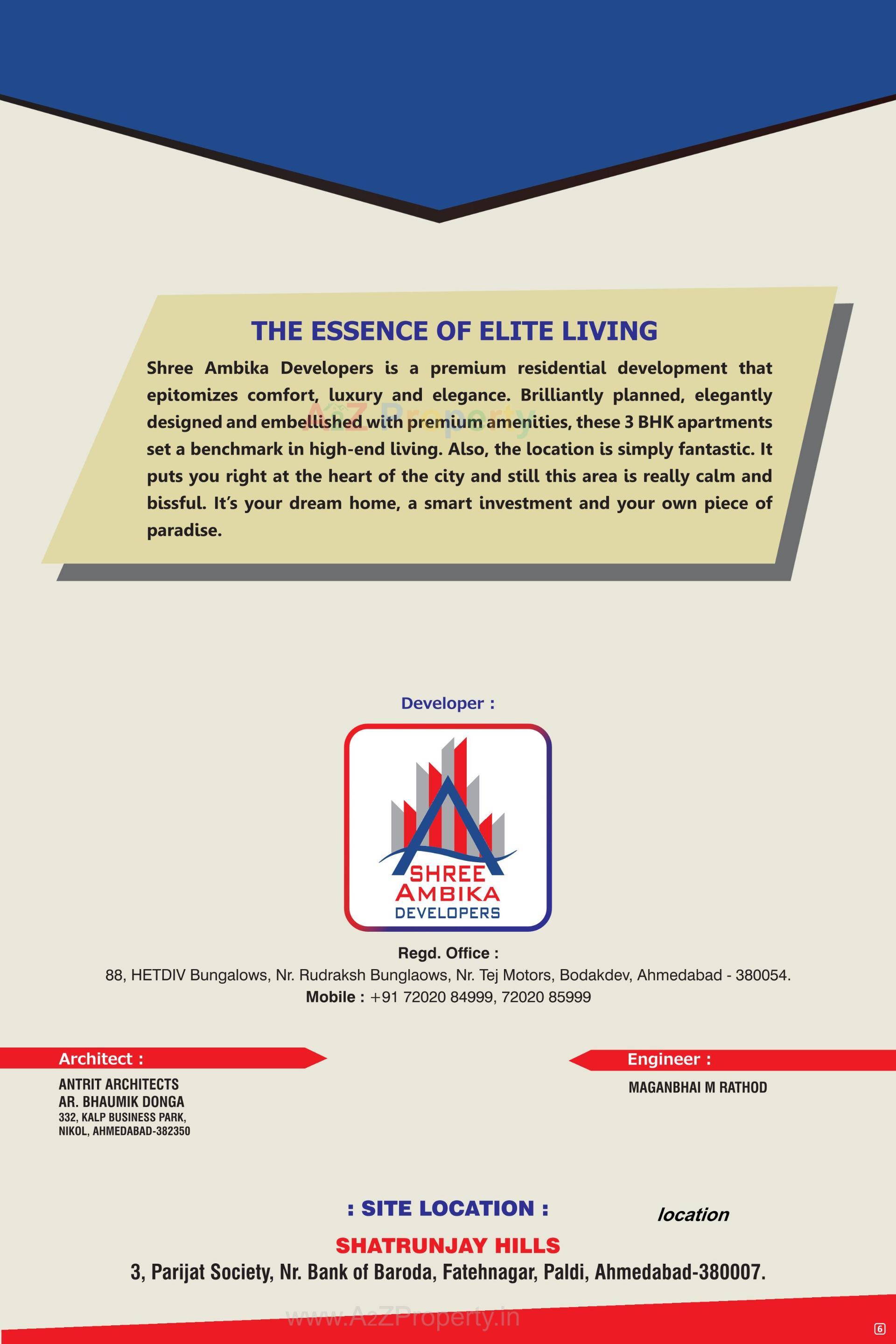  of real estate project Shatrunjay Hills located at Paldi, Ahmedabad, Gujarat