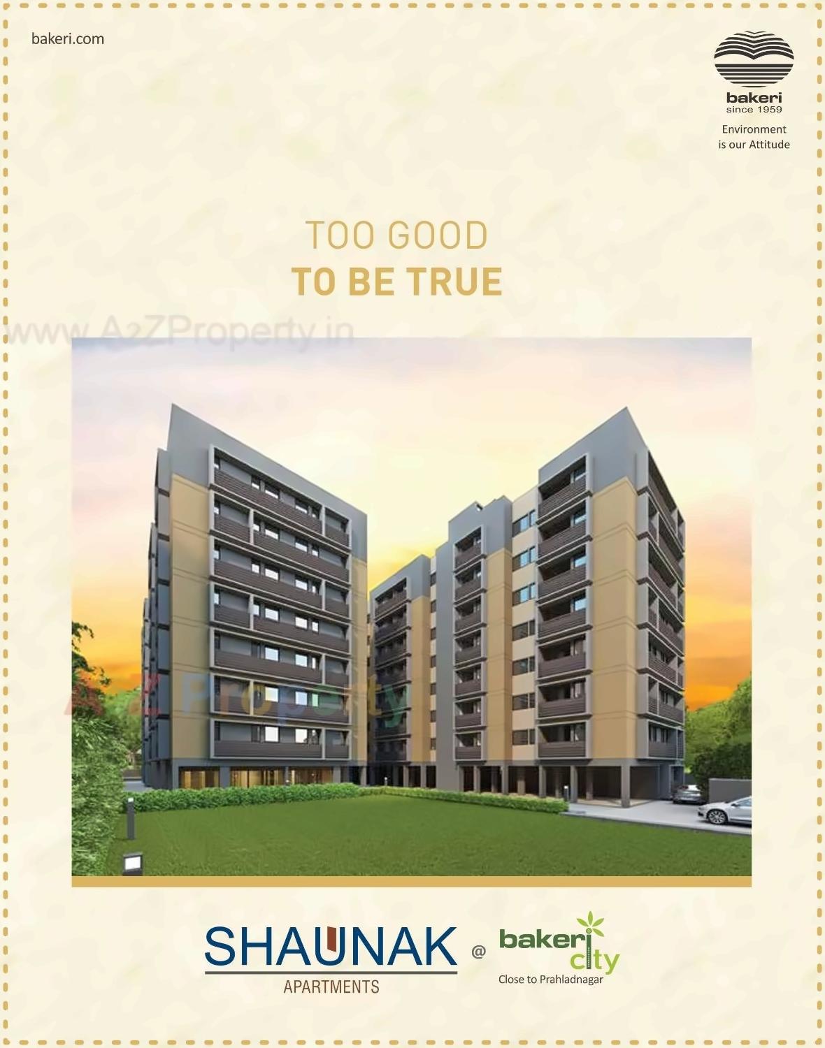 3D Elevation of real estate project Shaunak Apartments located at Vejalpur, Ahmedabad, Gujarat