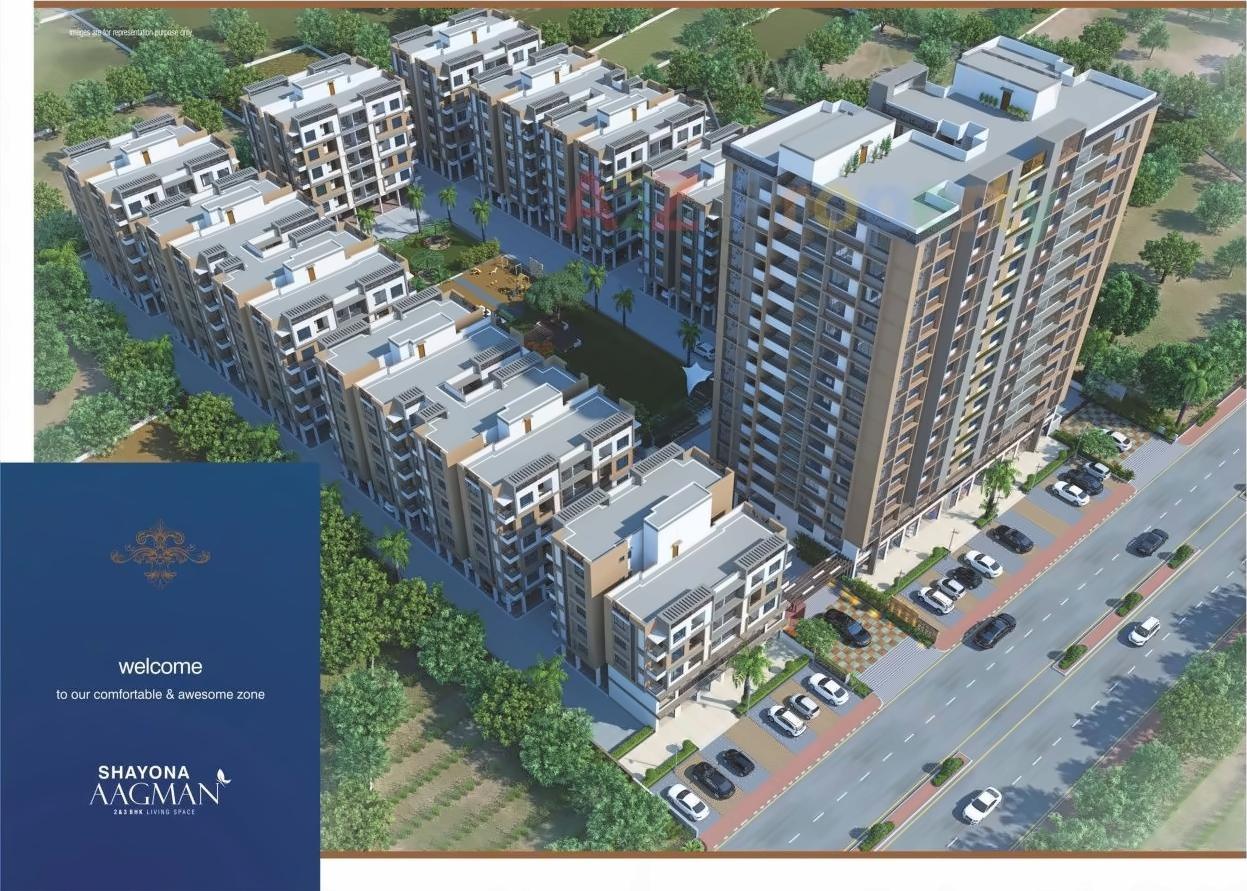 3D Elevation of real estate project Shayona Aagman Block located at Gota, Ahmedabad, Gujarat