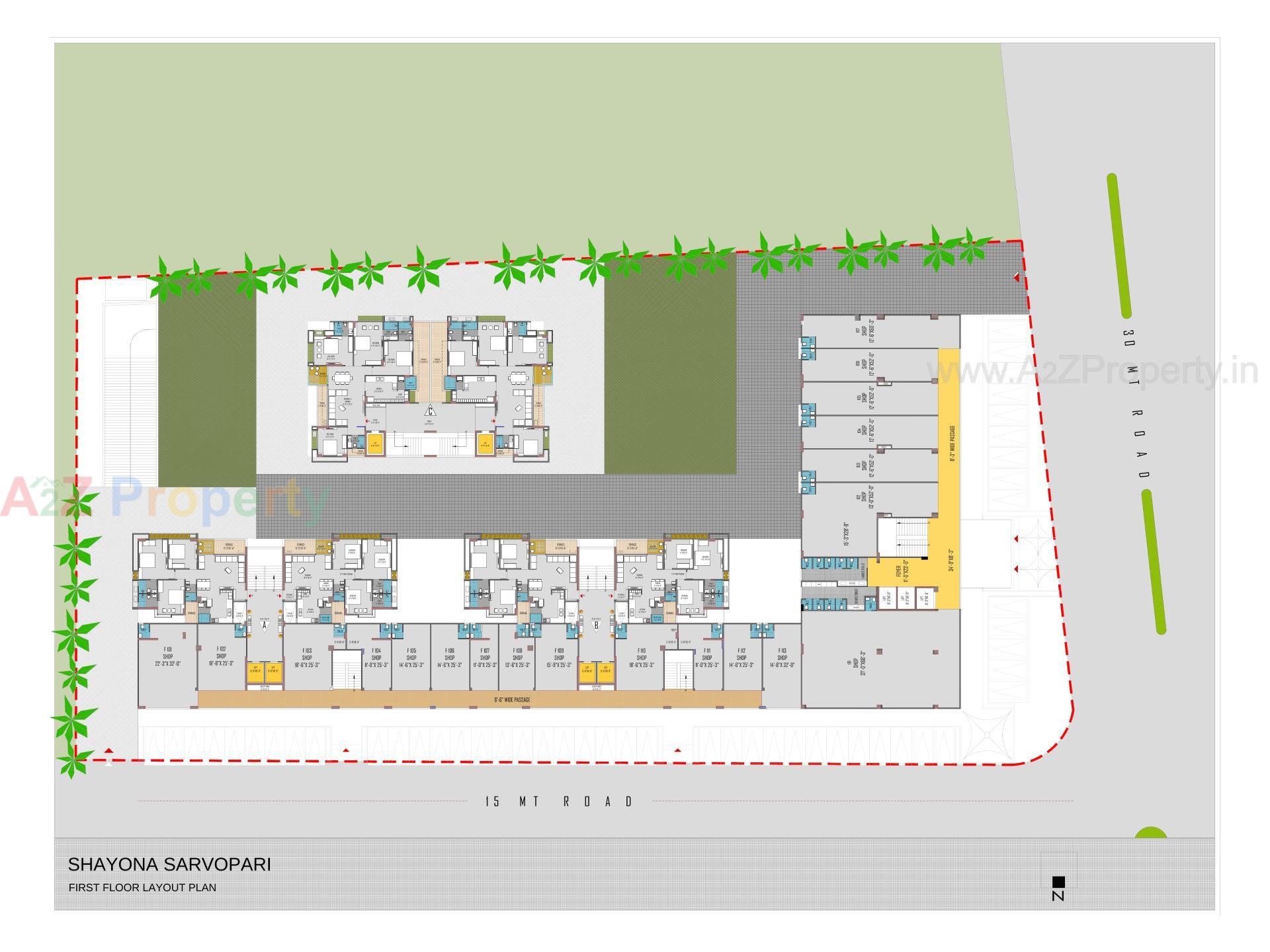 Layout of real estate project Shayona Sarvopari located at Chandlodia, Ahmedabad, Gujarat