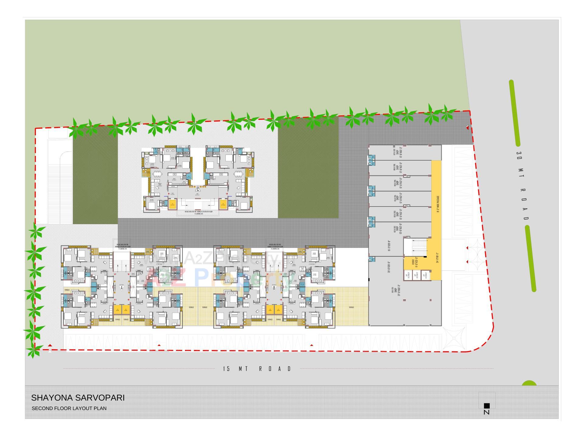 Layout of real estate project Shayona Sarvopari located at Chandlodia, Ahmedabad, Gujarat
