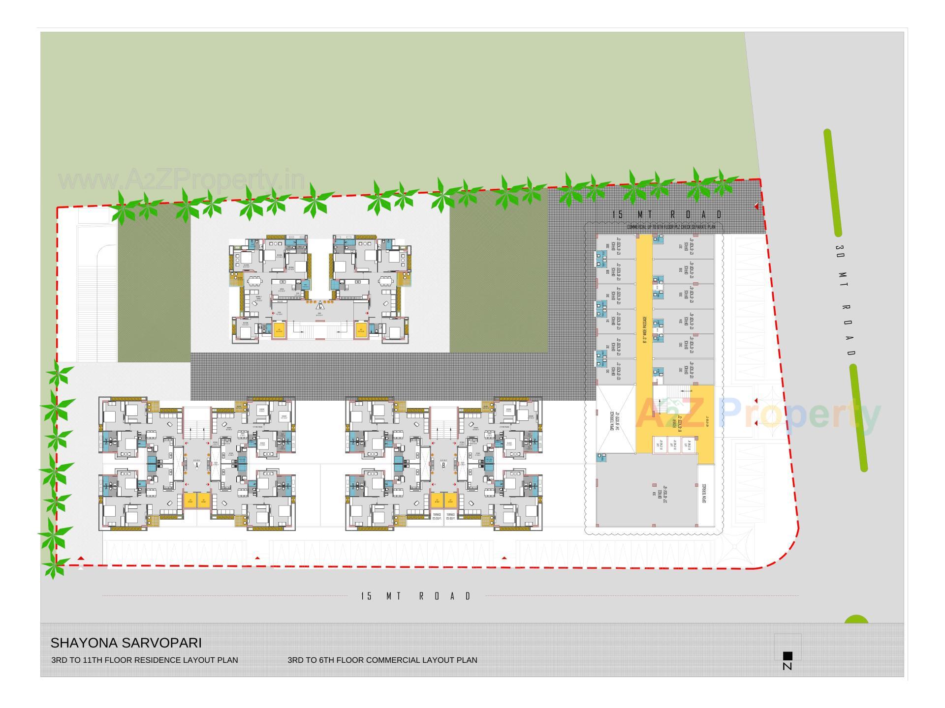 Layout of real estate project Shayona Sarvopari located at Chandlodia, Ahmedabad, Gujarat