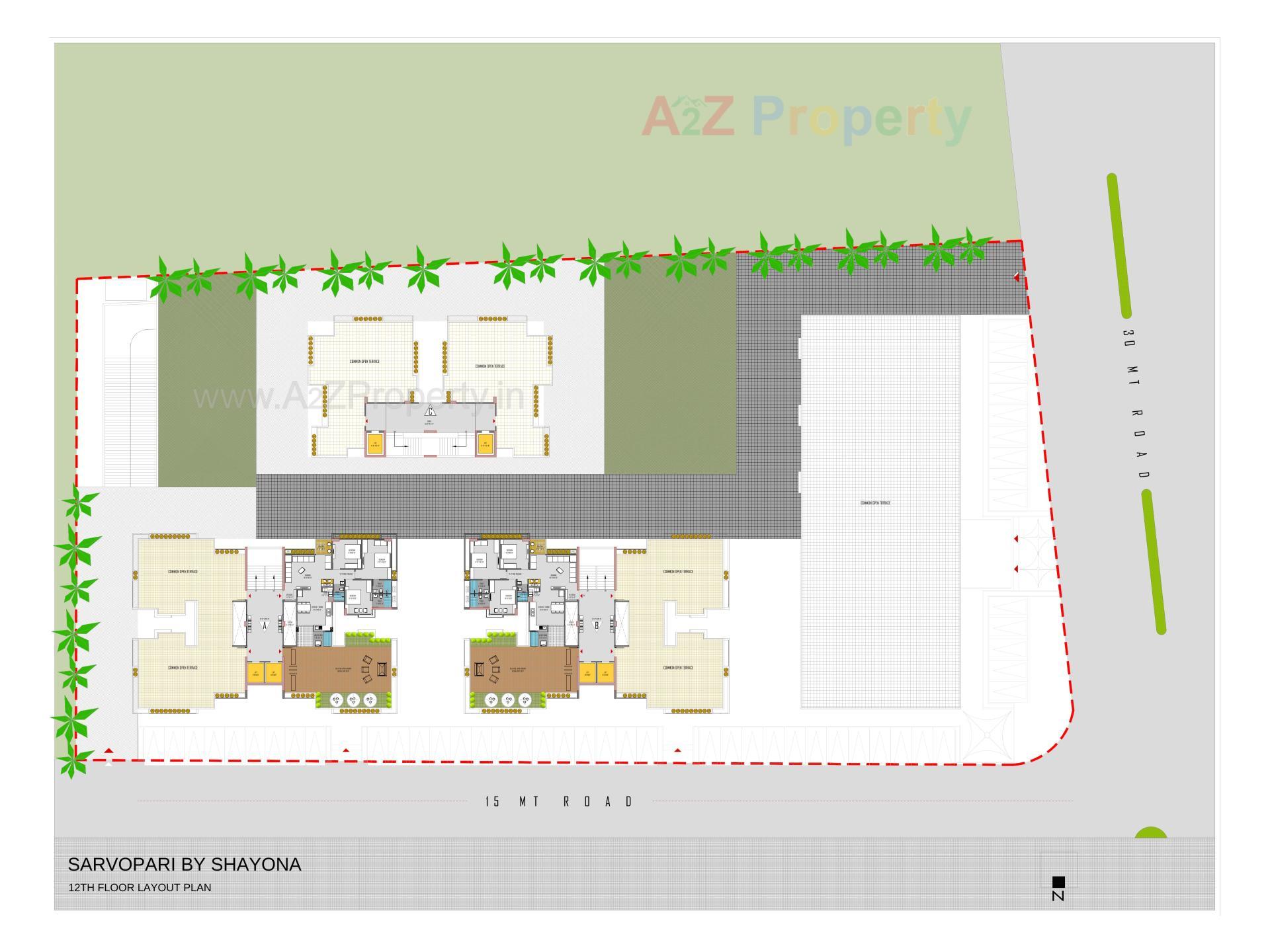 Layout of real estate project Shayona Sarvopari located at Chandlodia, Ahmedabad, Gujarat