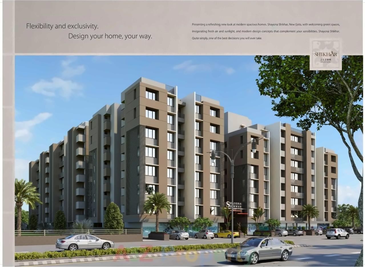 3D Elevation of real estate project Shayona Shikhar located at Gota, Ahmedabad, Gujarat