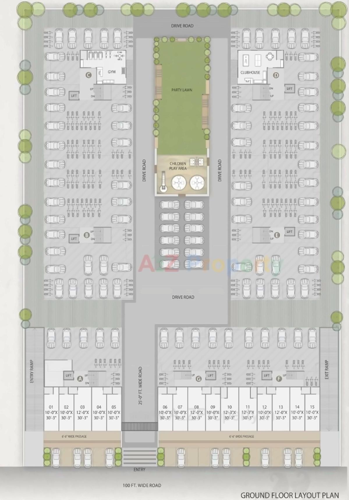 Layout of real estate project Shayona Shikhar located at Gota, Ahmedabad, Gujarat