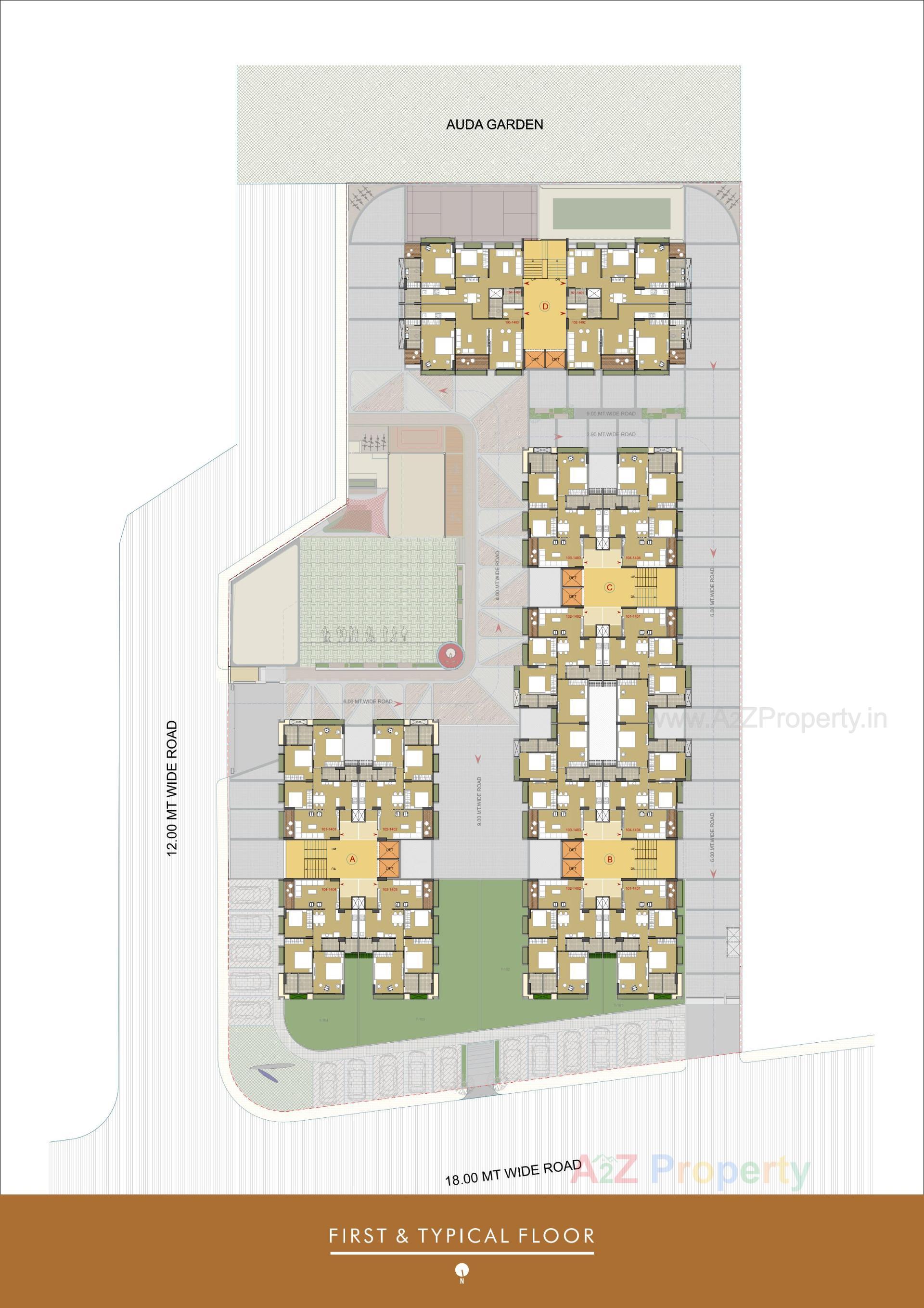 Layout of real estate project Sheladia Luxuria located at Shela, Ahmedabad, Gujarat