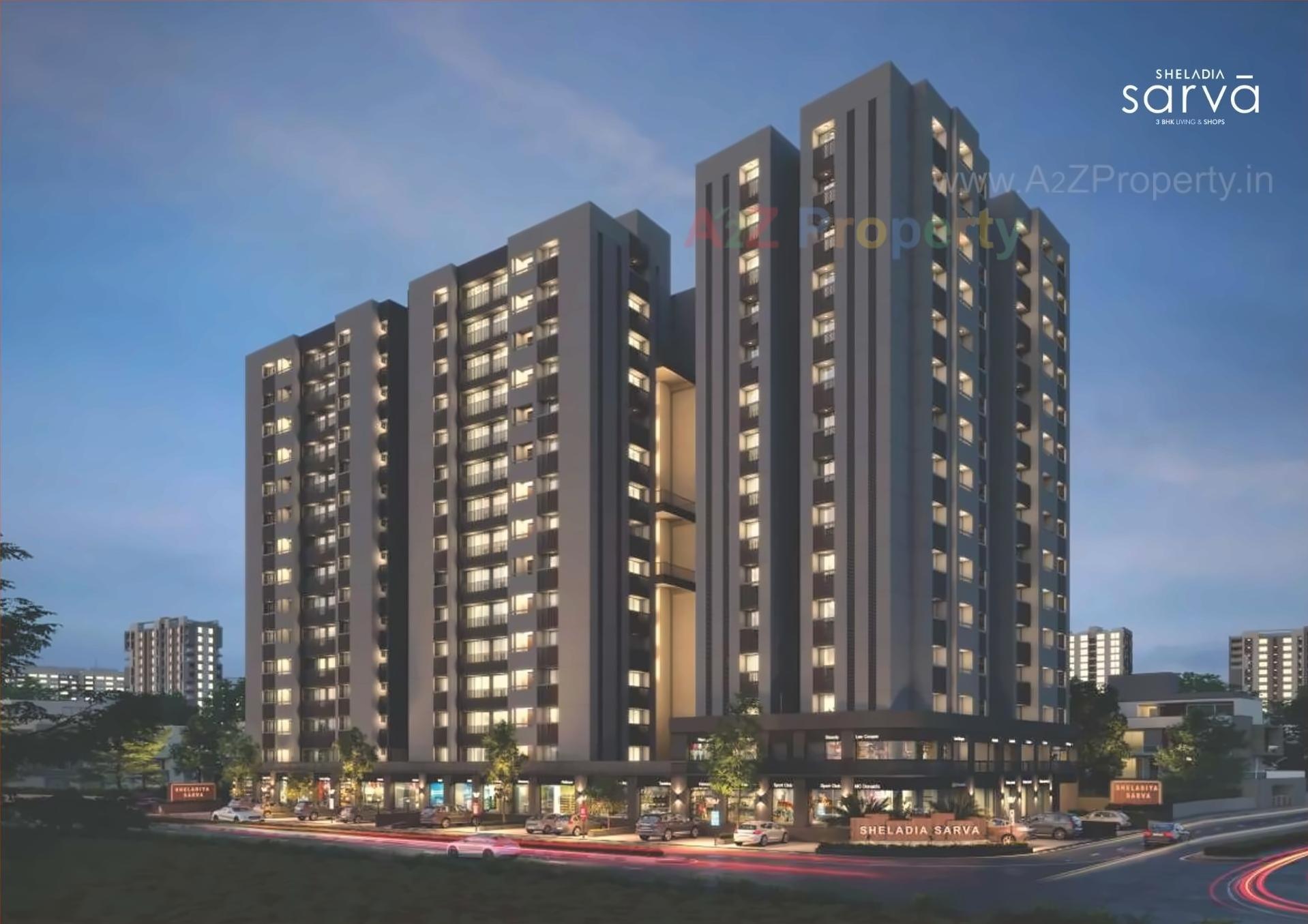 3D Elevation of real estate project Sheladia Sarva located at Ahmedabad, Ahmedabad, Gujarat