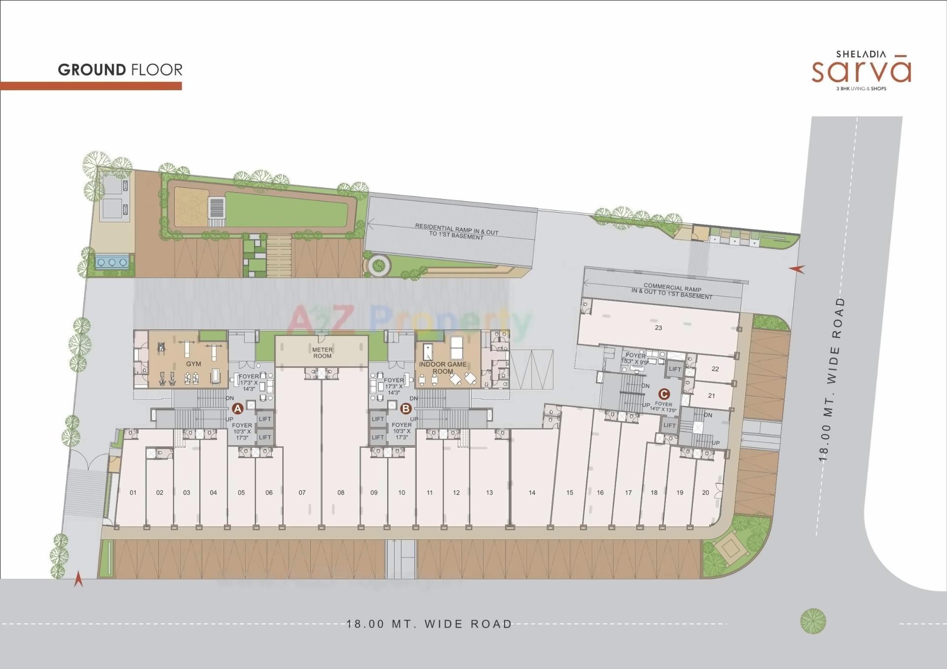 Layout of real estate project Sheladia Sarva located at Ahmedabad, Ahmedabad, Gujarat